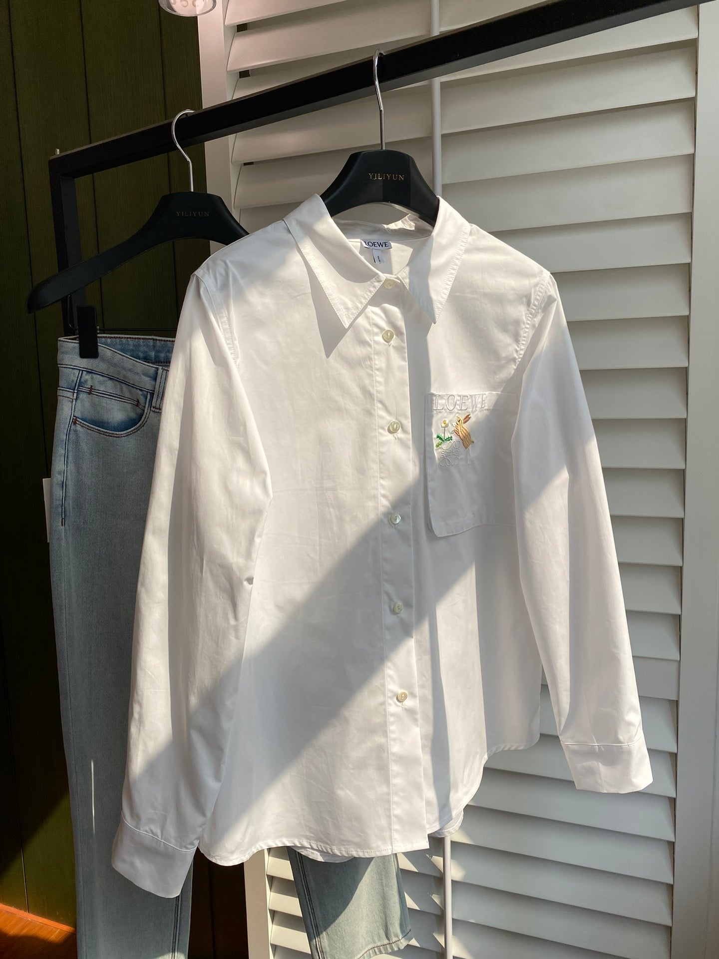 Loewe 2025 Embroidered Shirt White Cotton