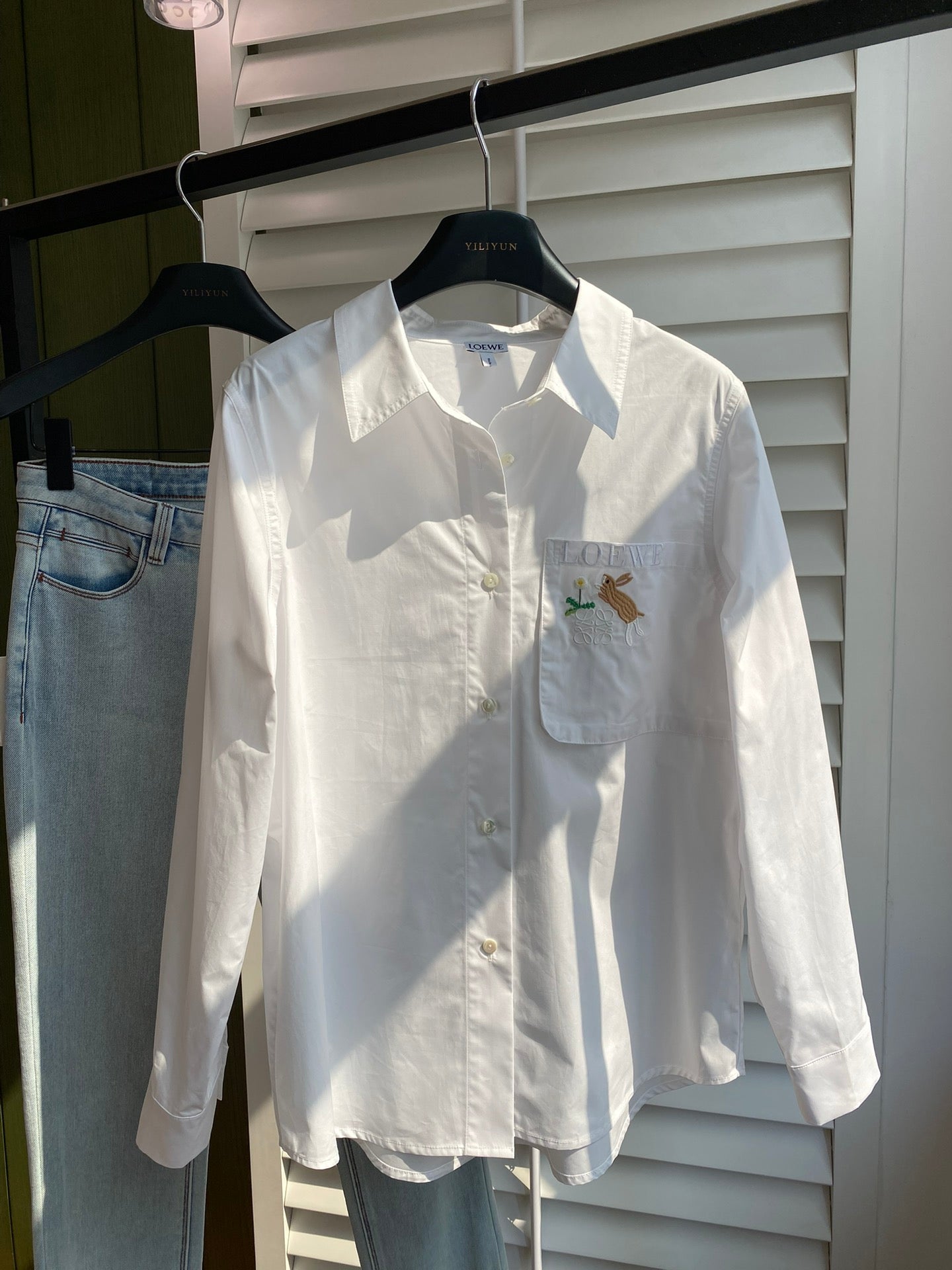 Loewe 2025 Embroidered Shirt White Cotton