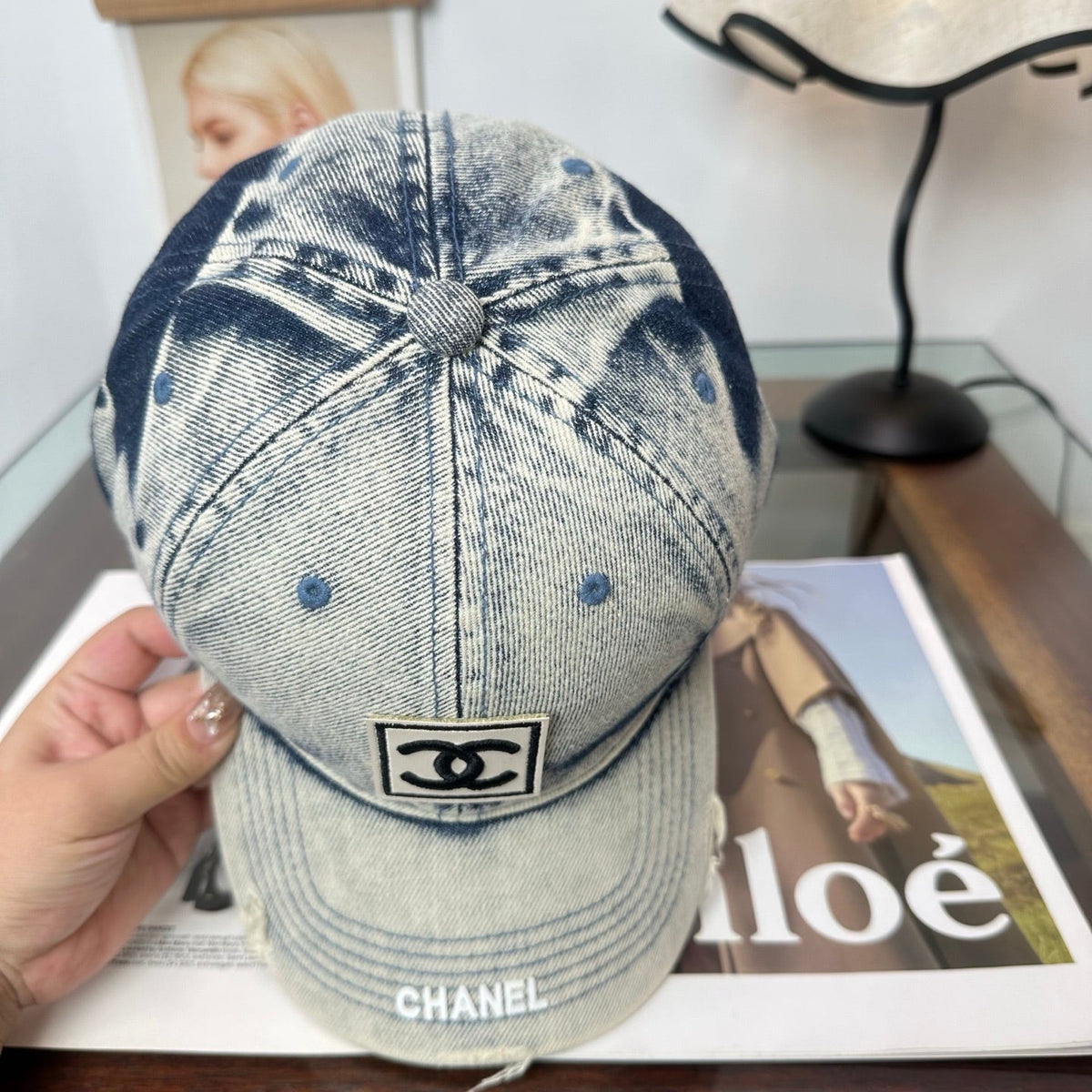 Chanel Denim Baseball Cap Hat 514879