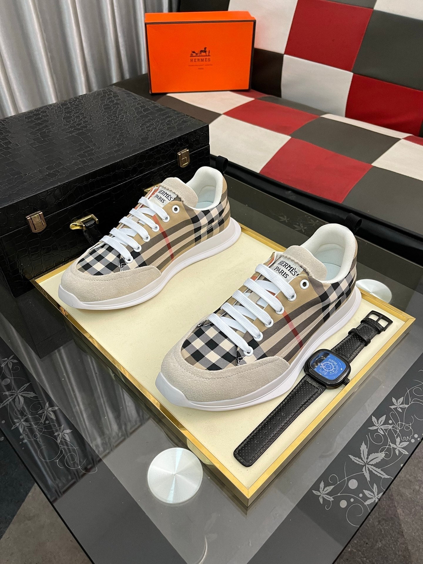 HM Men's Bouncing Sneakers Multicolor Cowhide 644685