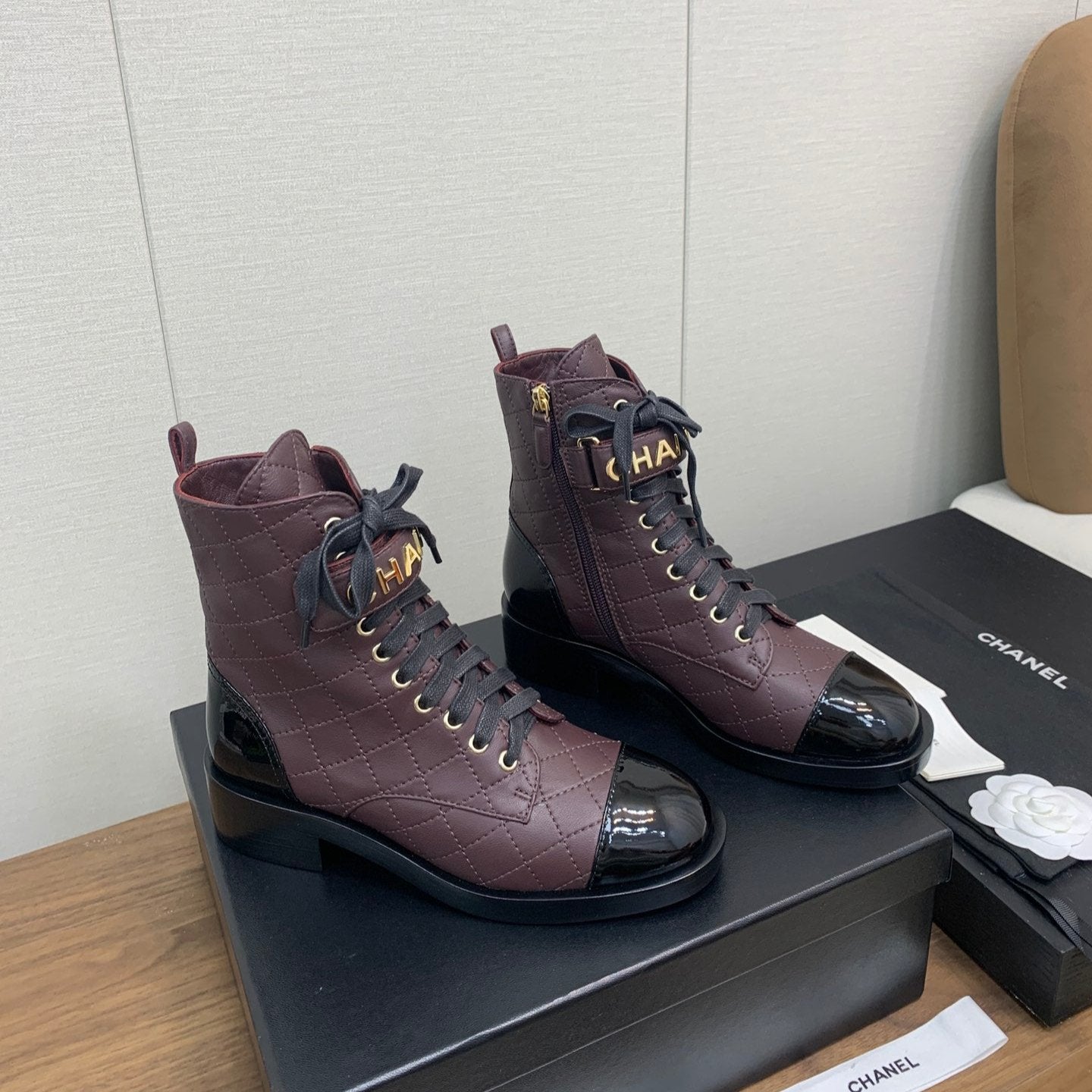 CC Short Boots Red Brown Cowhide