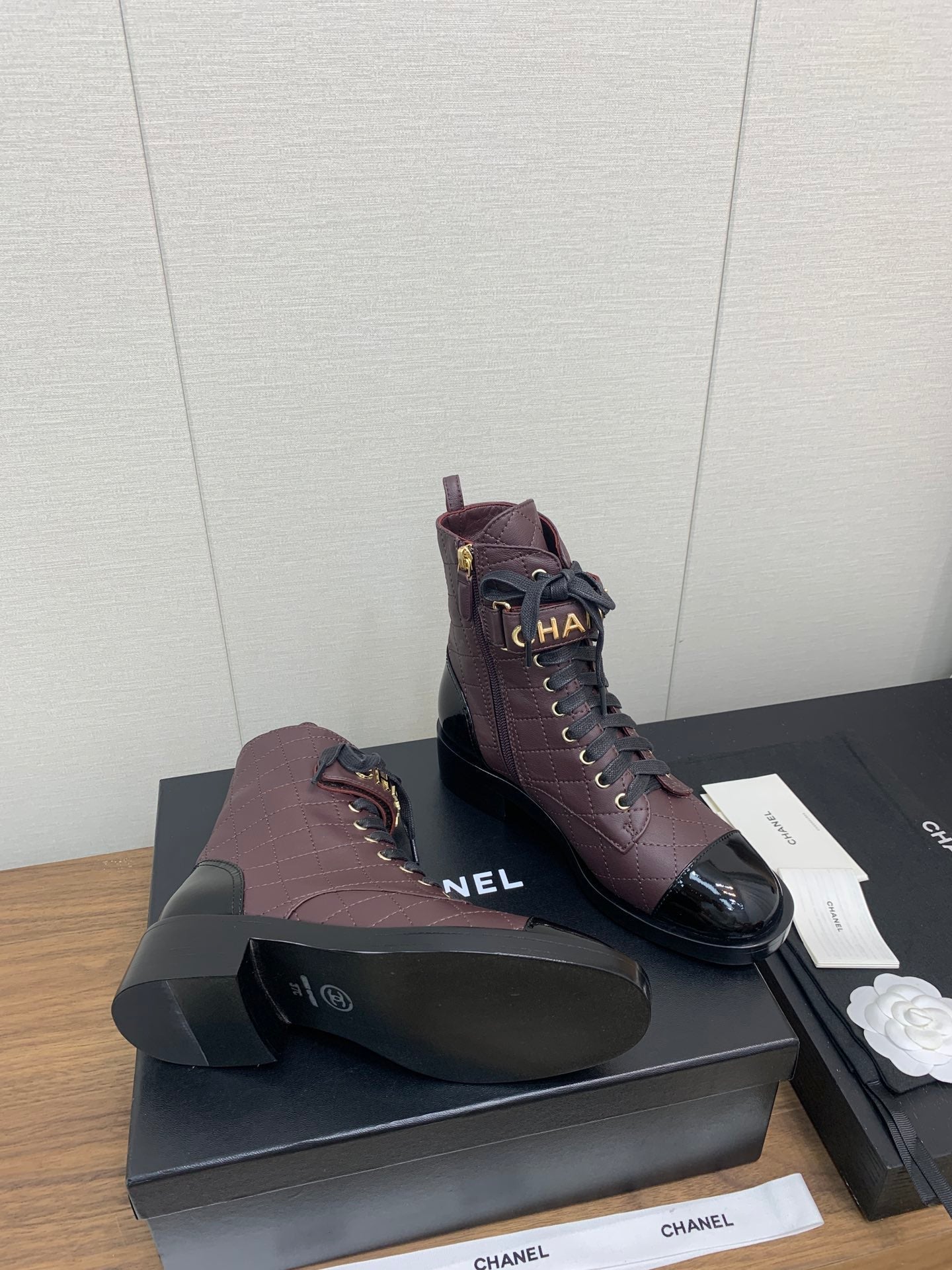 CC Short Boots Red Brown Cowhide