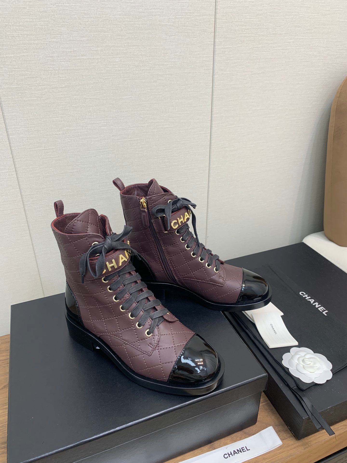 CC Short Boots Red Brown Cowhide