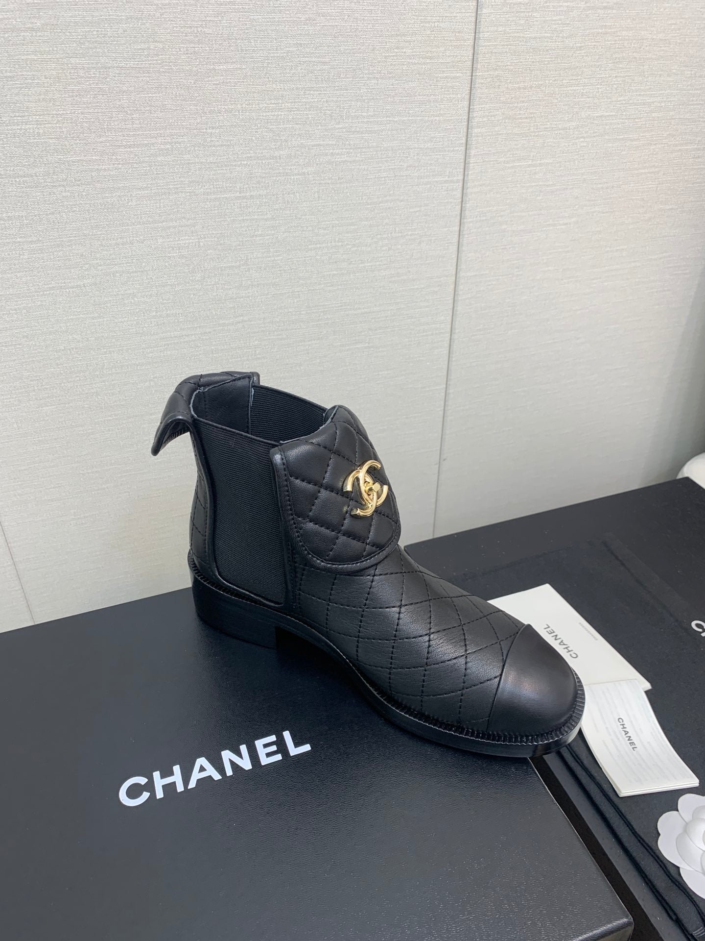 CC Short Boots 45mm Black Lambskin