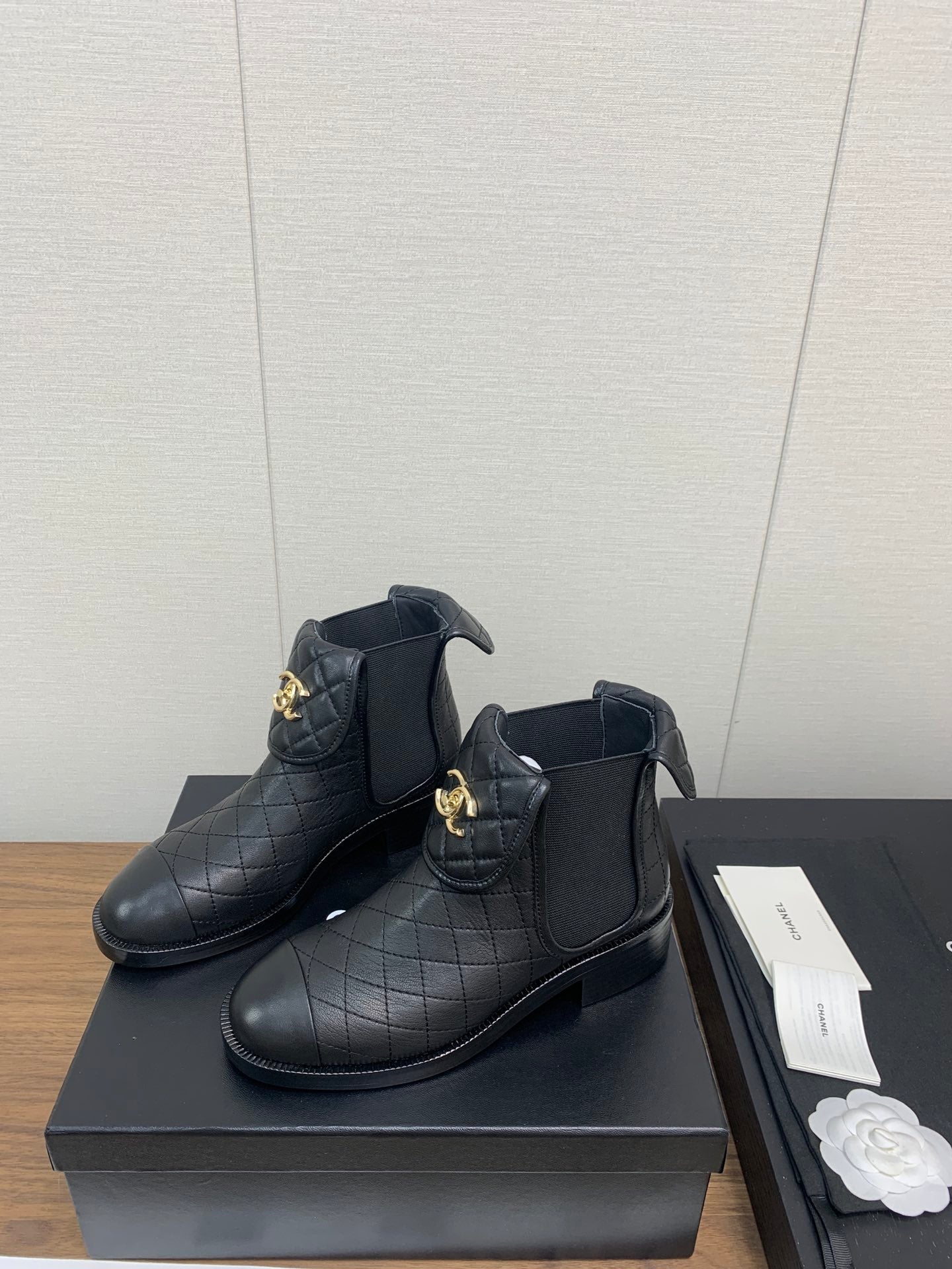 CC Short Boots 45mm Black Lambskin