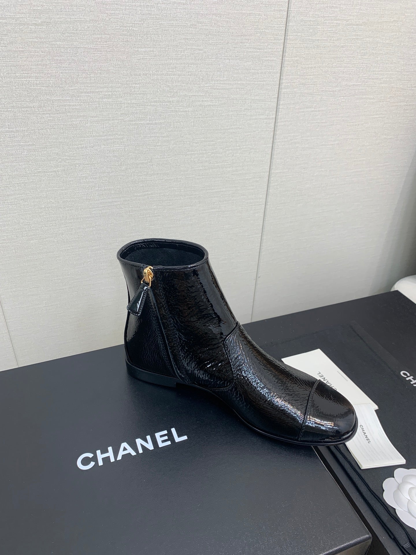 CC Ankle Boots 25mm Glossy Black Cowhide