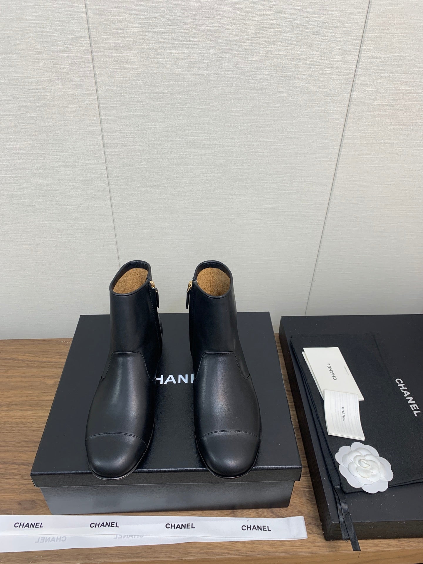 CC Ankle Boots 25mm Plain Black Cowhide