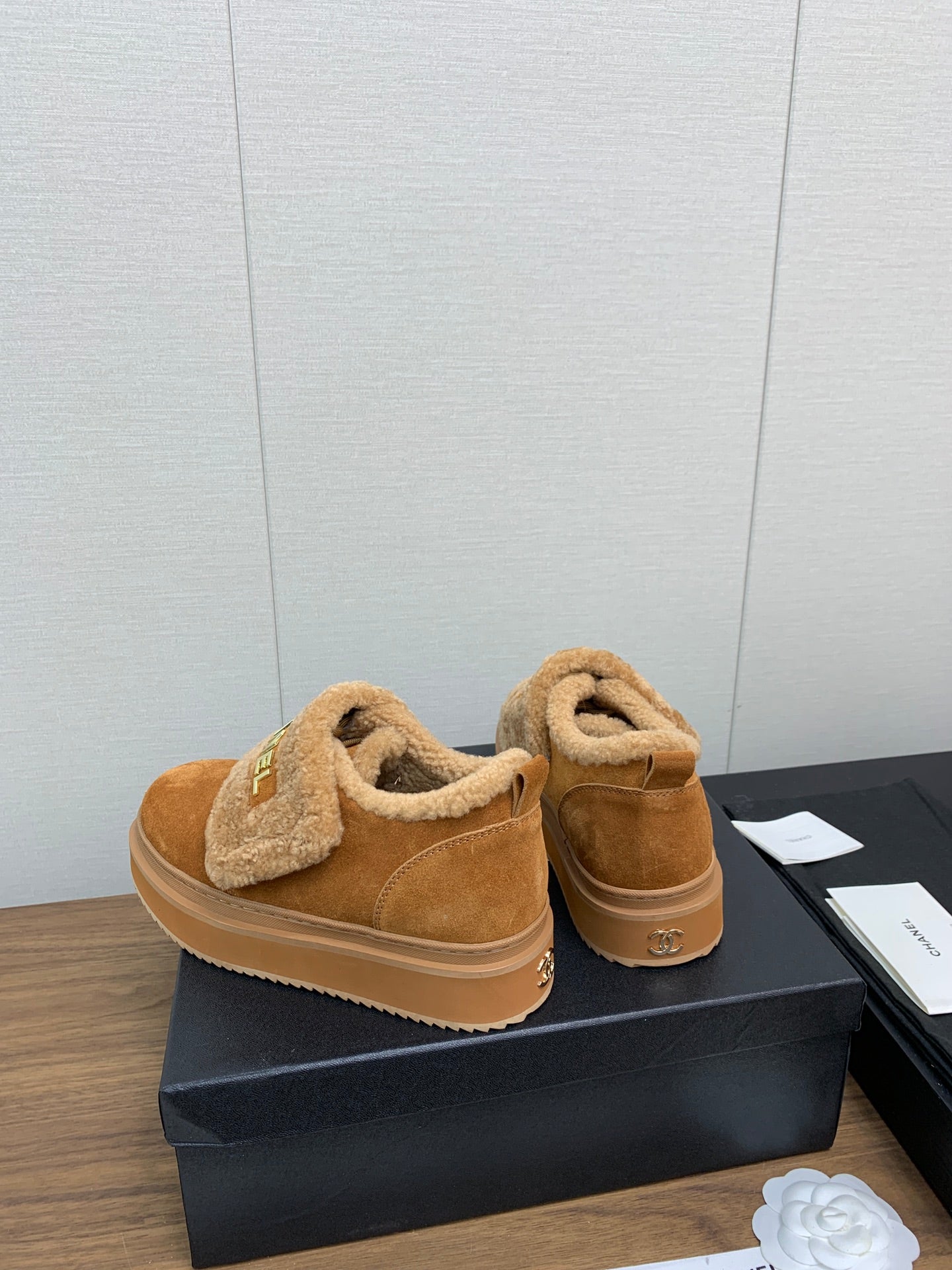 CC Ankle Boots Brown Yellow Suede Wool