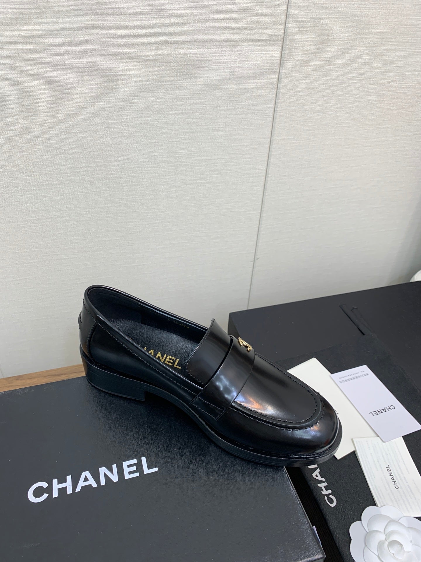 CC Loafers 25mm Glossy Black Lambskin