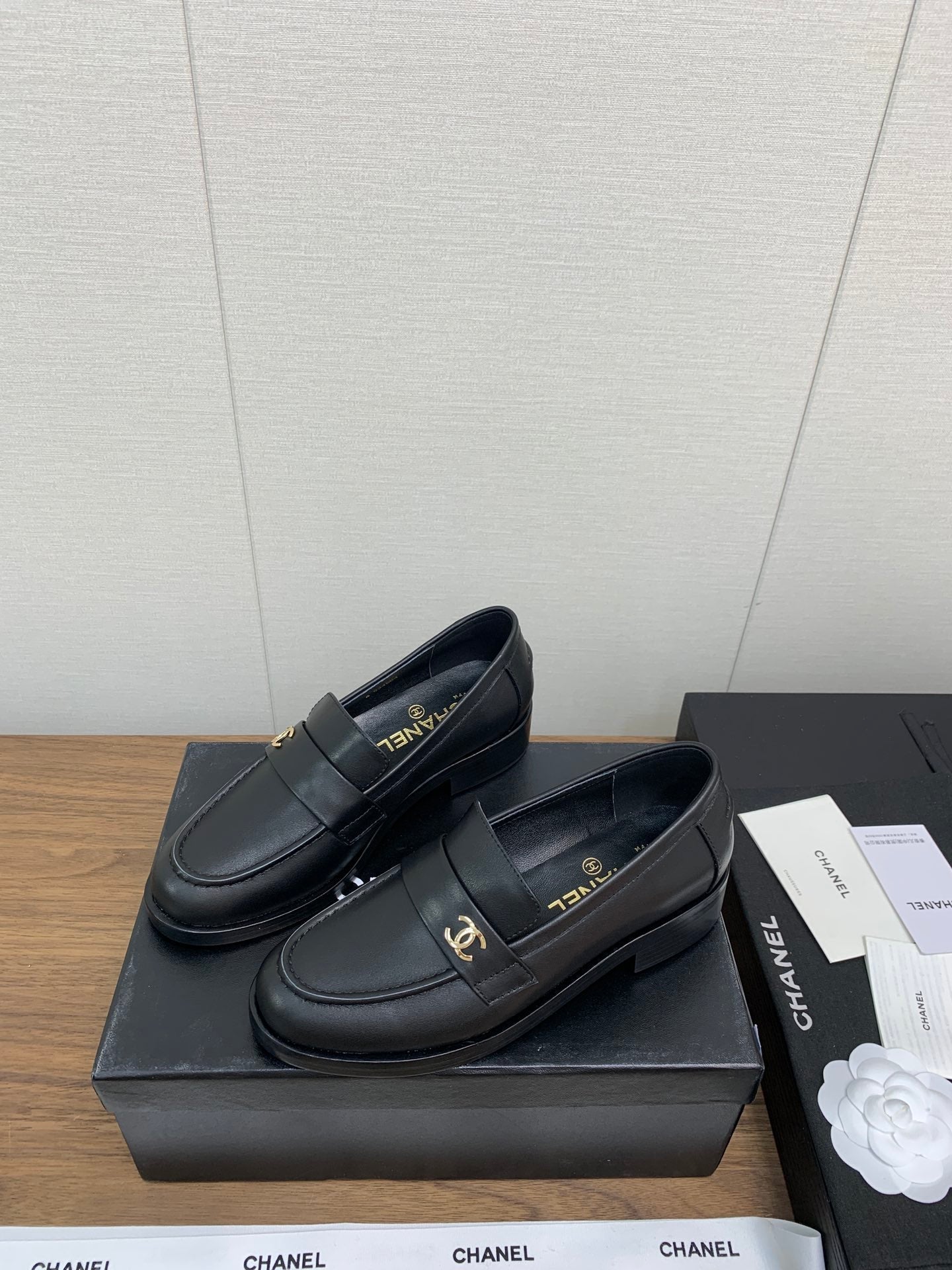 CC Loafers 25mm Black Plain Lambskin