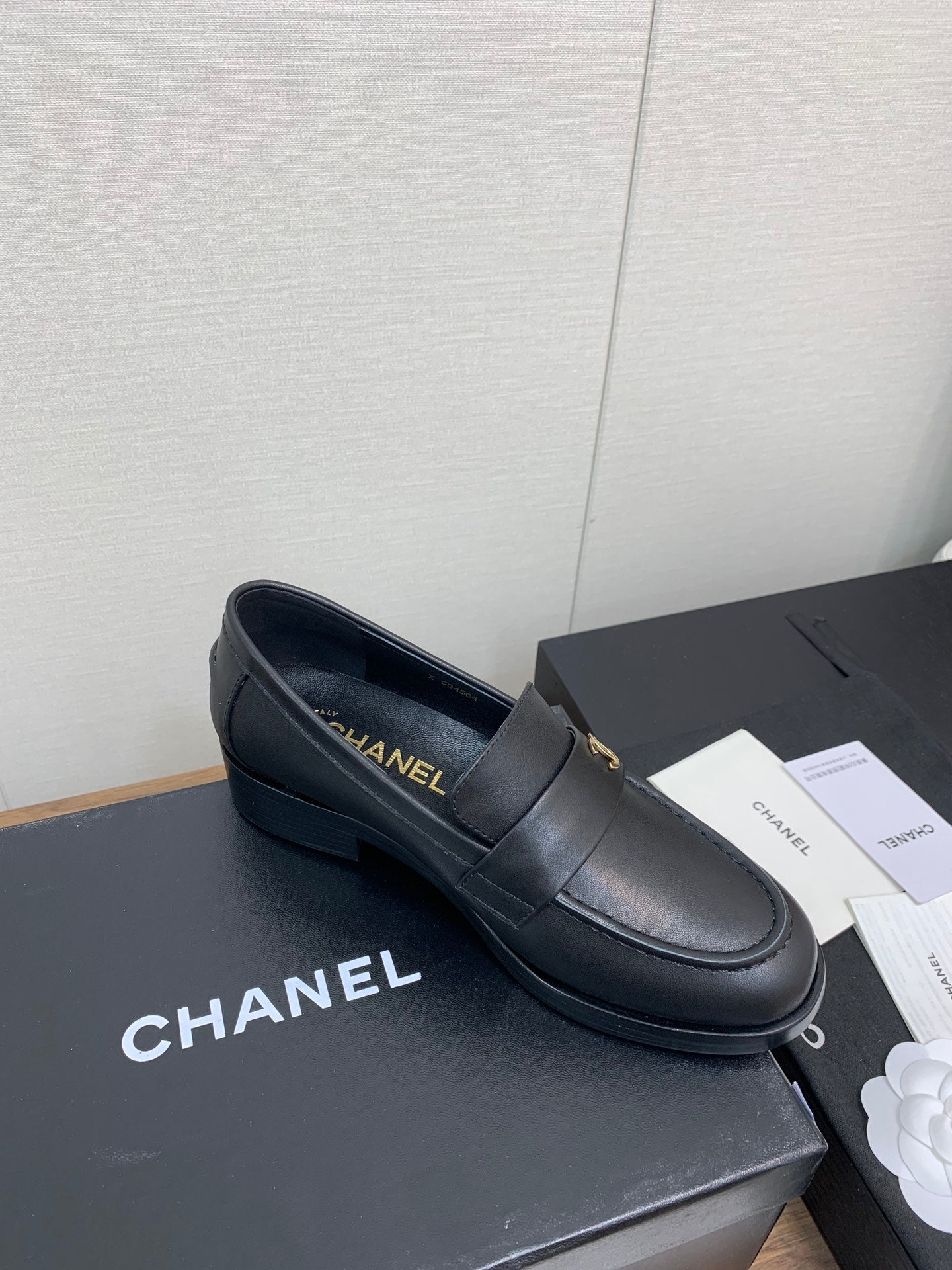 CC Loafers 25mm Black Plain Lambskin