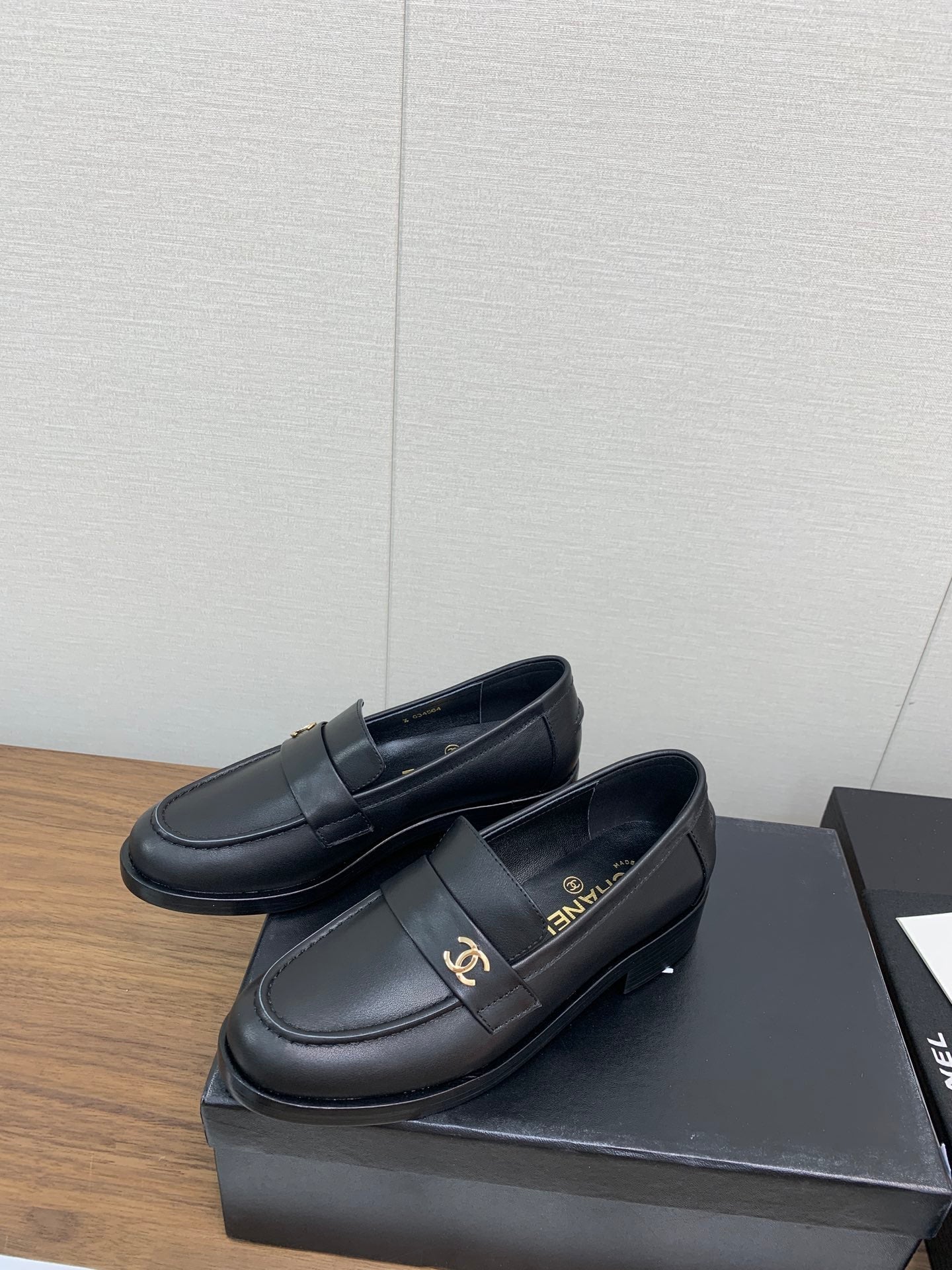 CC Loafers 25mm Black Plain Lambskin