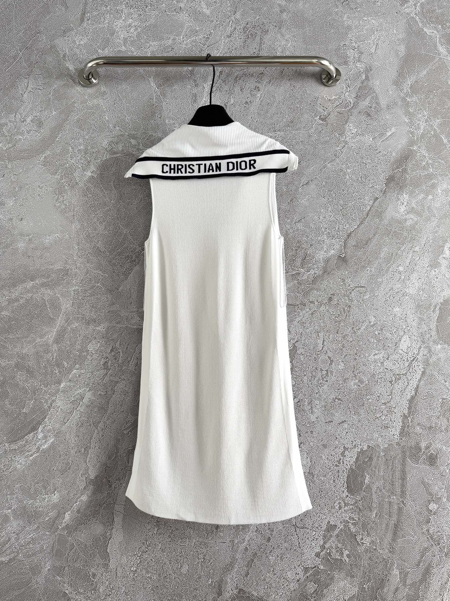 CD Collar Dress White Viscose
