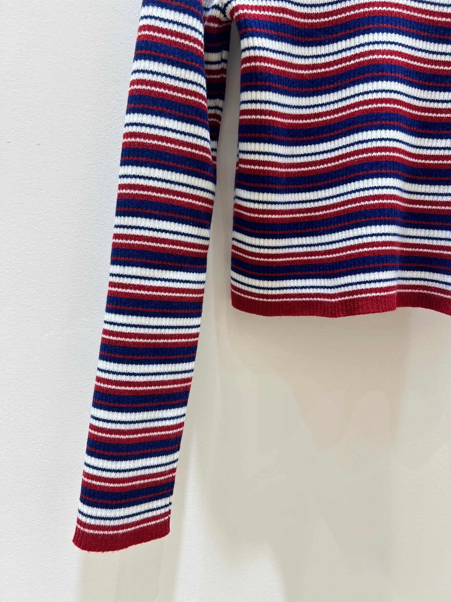 Celine 25 Striped Sweater Red Blue White Wool 308020