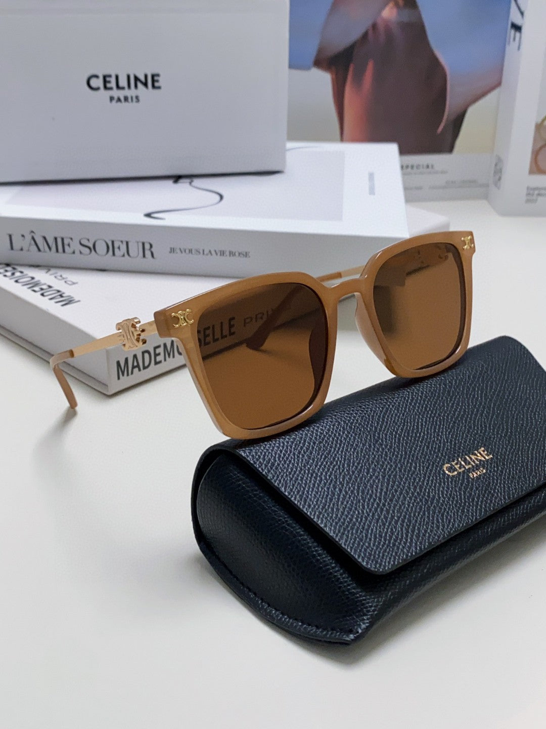 TRIOMPHE SUNGLASS 497816 IN NUDE METAL