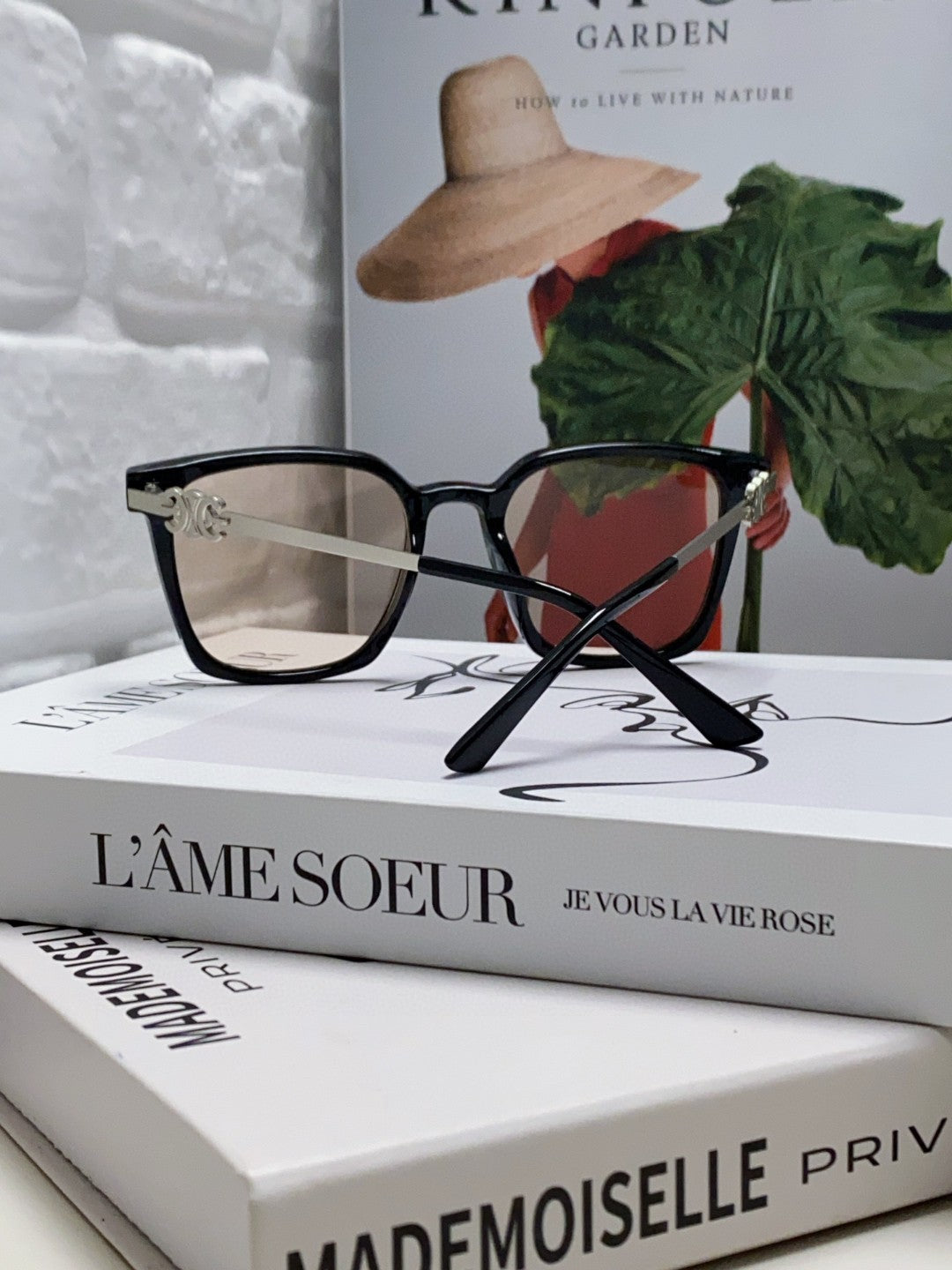 TRIOMPHE SUNGLASS 497818 IN SILVER METAL LIGHT BROWN LENSES