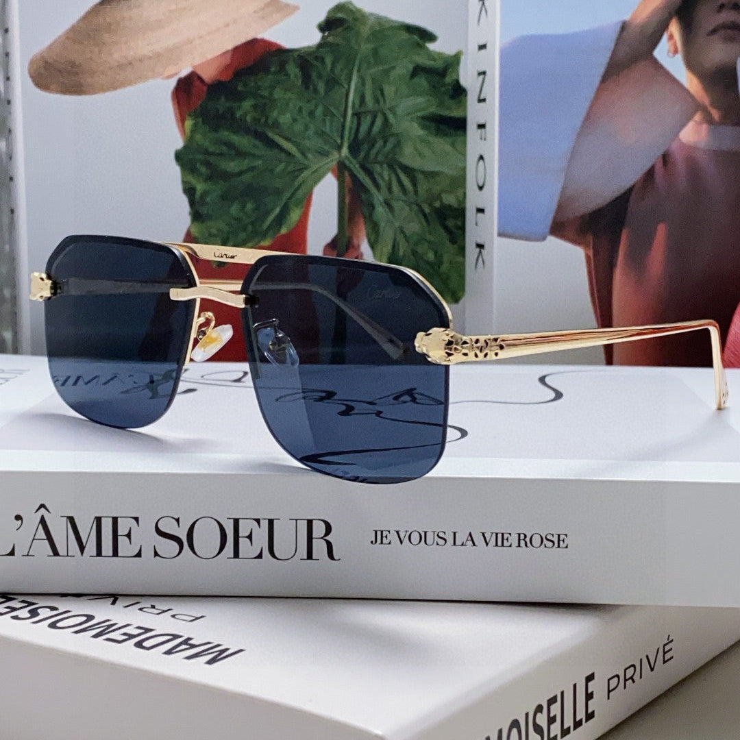 PANTHÈRE RIMLESS RECTANGULAR FRAME SUNGLASSES 543546 IN METAL