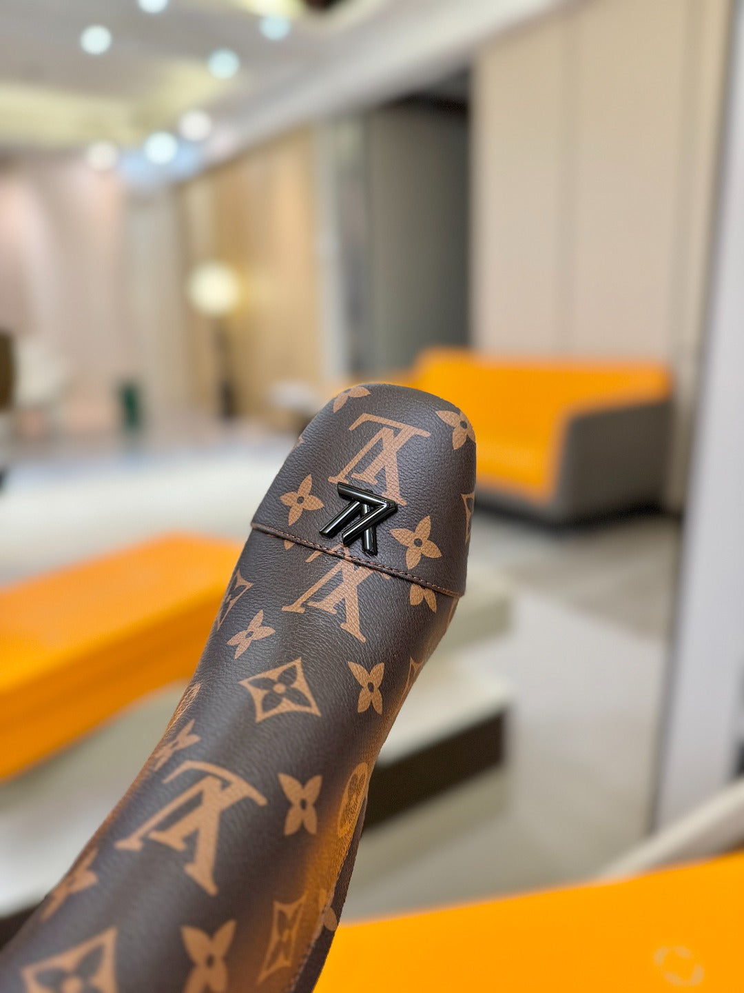 LV  High Boots 85 Monogram Brown Sheepskin 573736