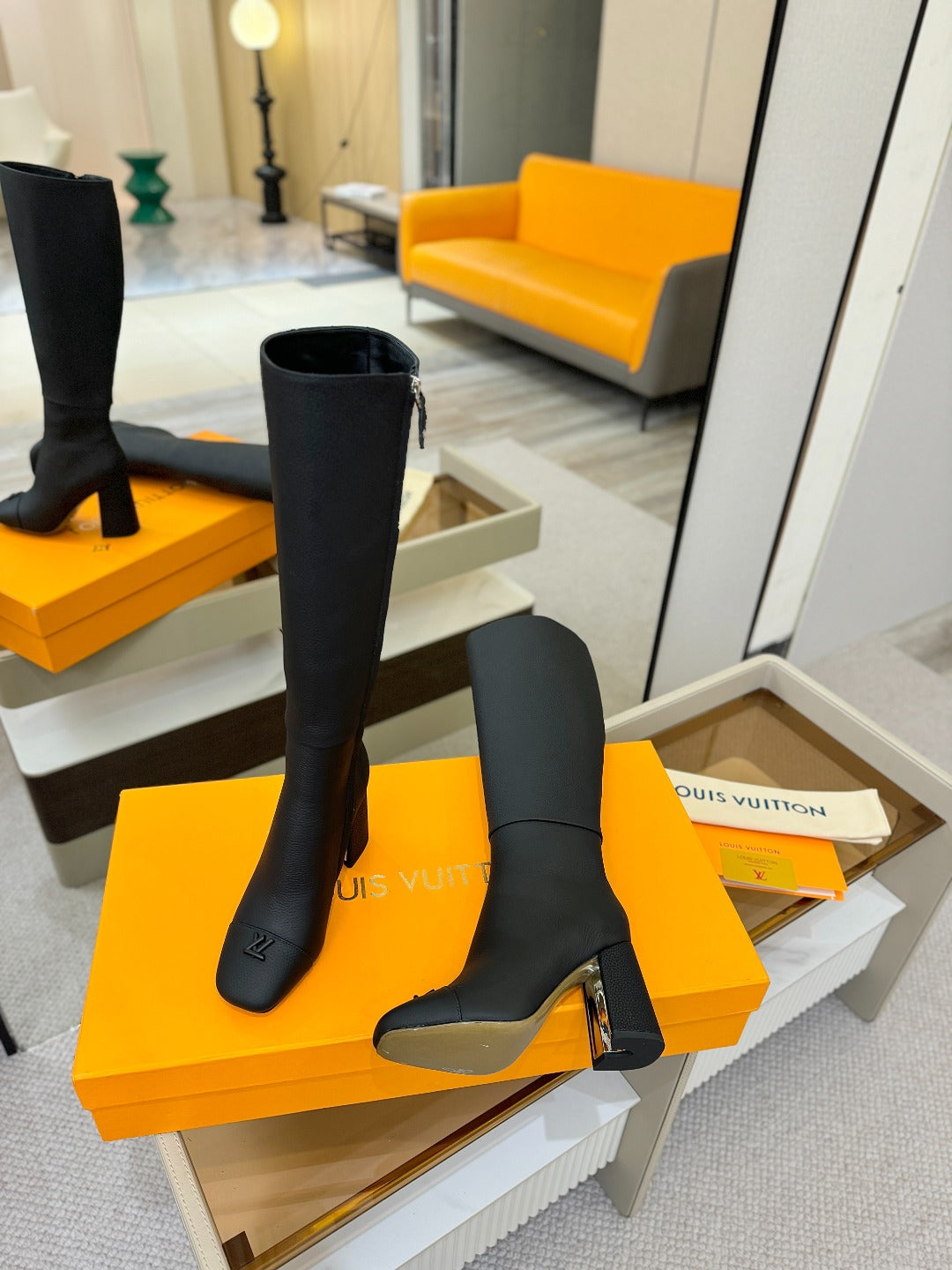 LV  High Boots 85 Black Calfskin 573738