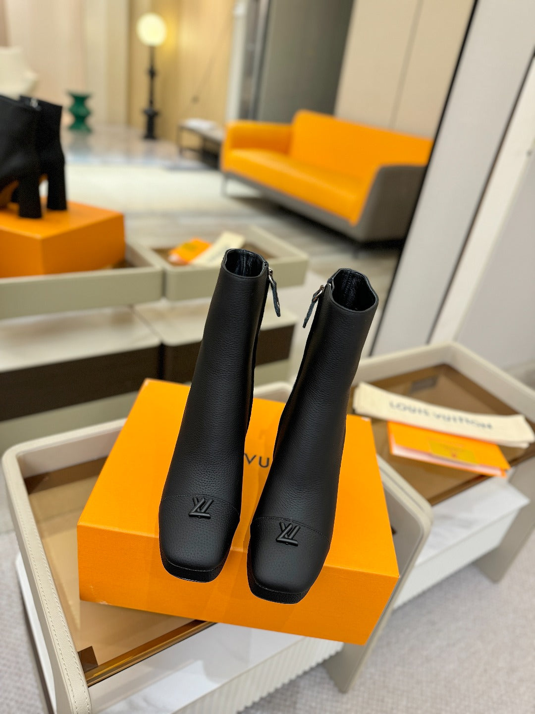 LV Ankle Boots 110 Monogram Black Calfskin 573721