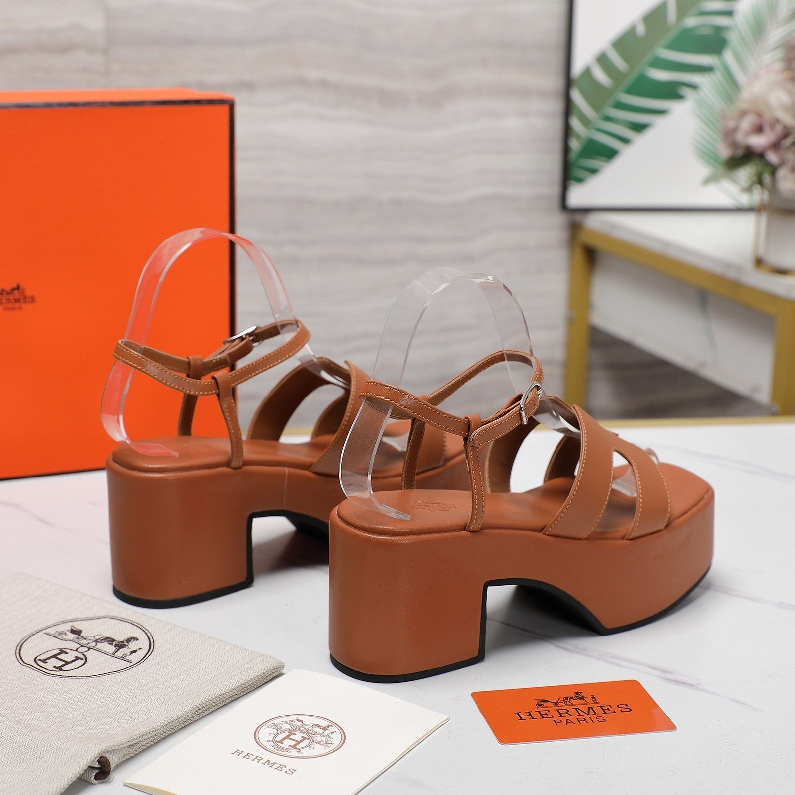 HM Jam 70 sandal In Brown Calfskin 120301