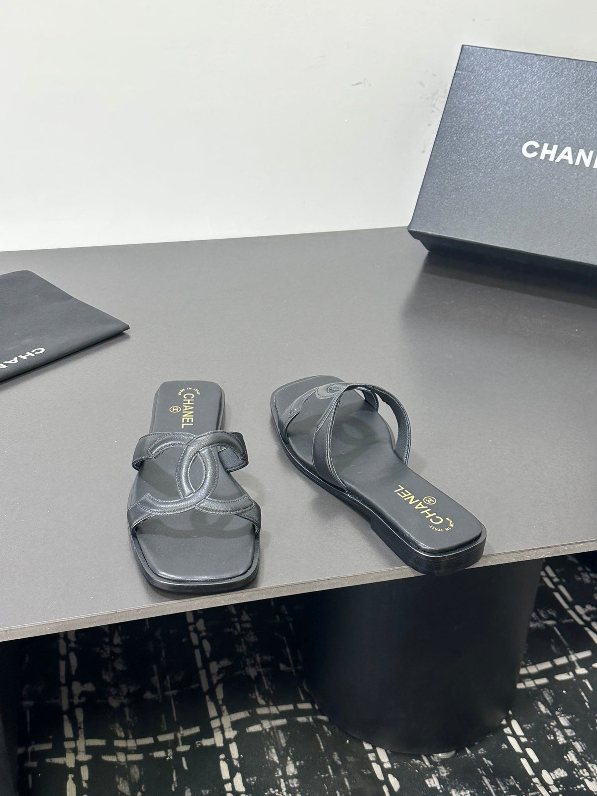 Chanel 2026 Double C Slipper Suede Lambskin 666875