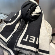 CC Scarf 200 CM In Black Mix White Cashmere 422916