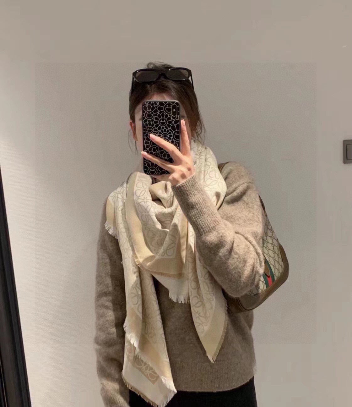 Loewe Scarf 140CM Beige Cashmere 100113