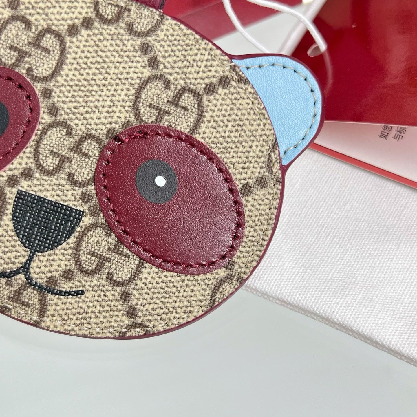 Gucci  Etoupe Red Blue Panda Bag Charm