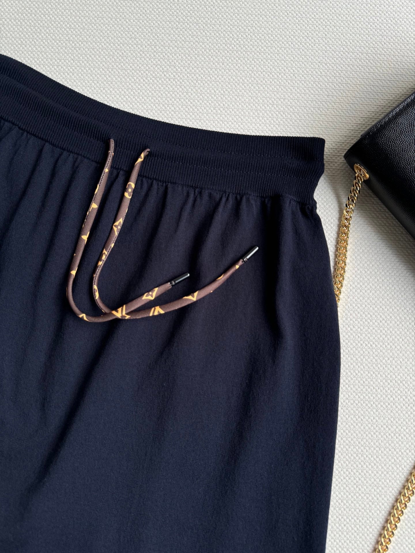 LV Knitted Skirt Black Cotton Wool