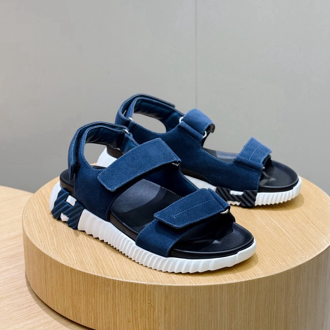 HM Men's Junior Sandal Blue Suede 643237