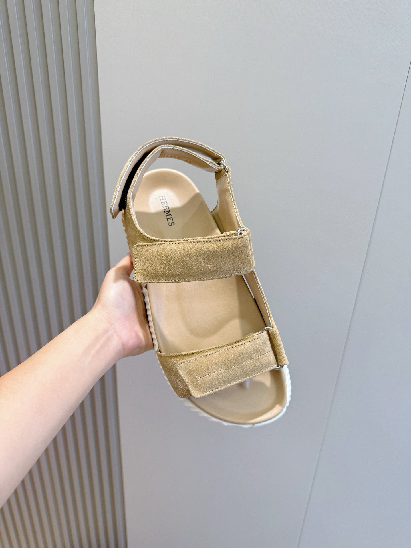 HM Men's Junior Sandal Beige Suede 643238