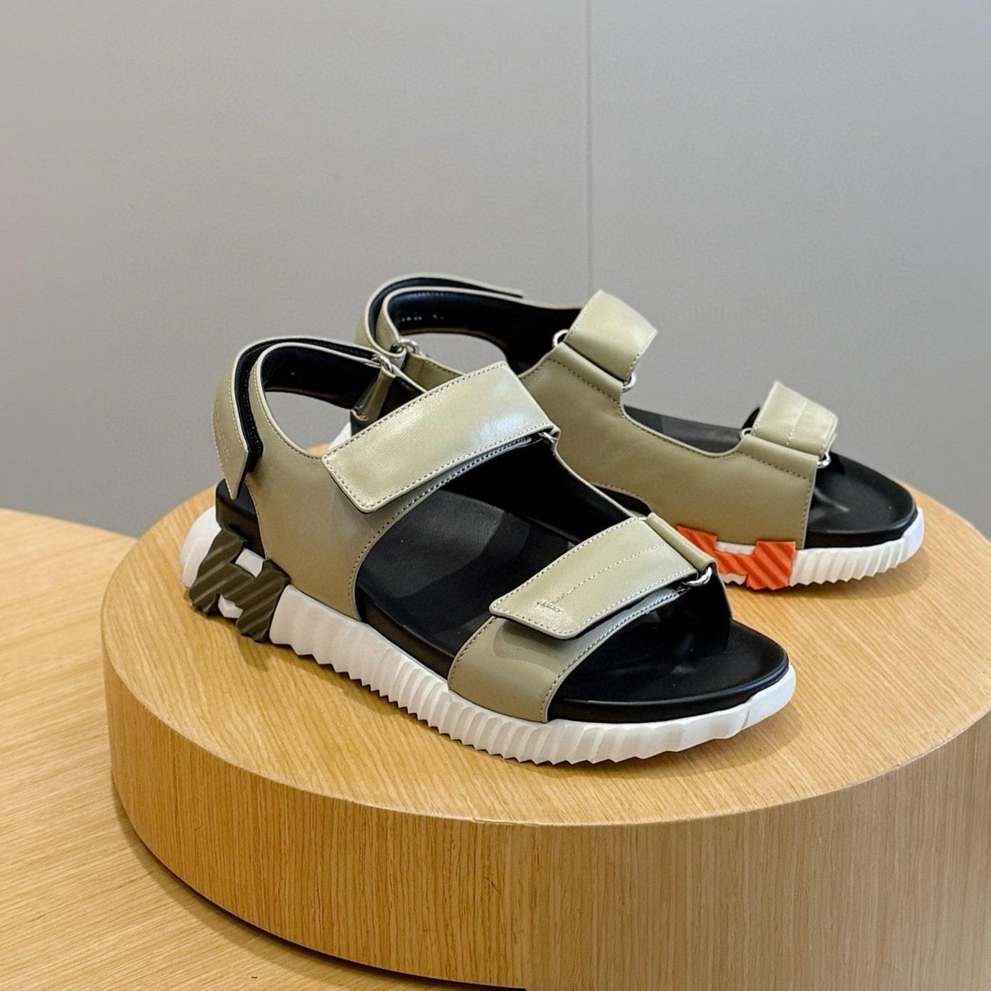 HM Men's Junior Sandal Olive Green Calfskin 643240