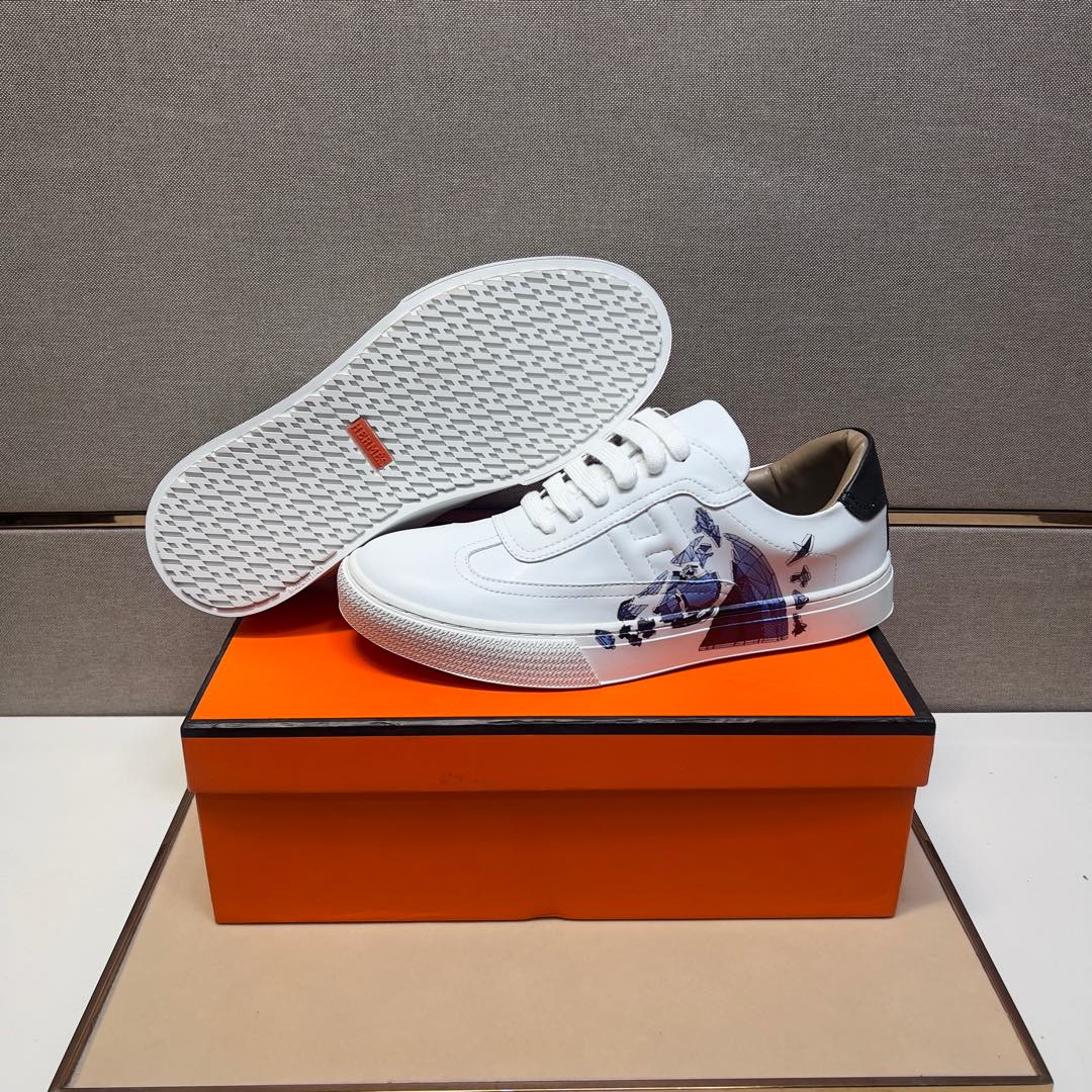 HM Men's 25 Sneaker White Calfskin 524295