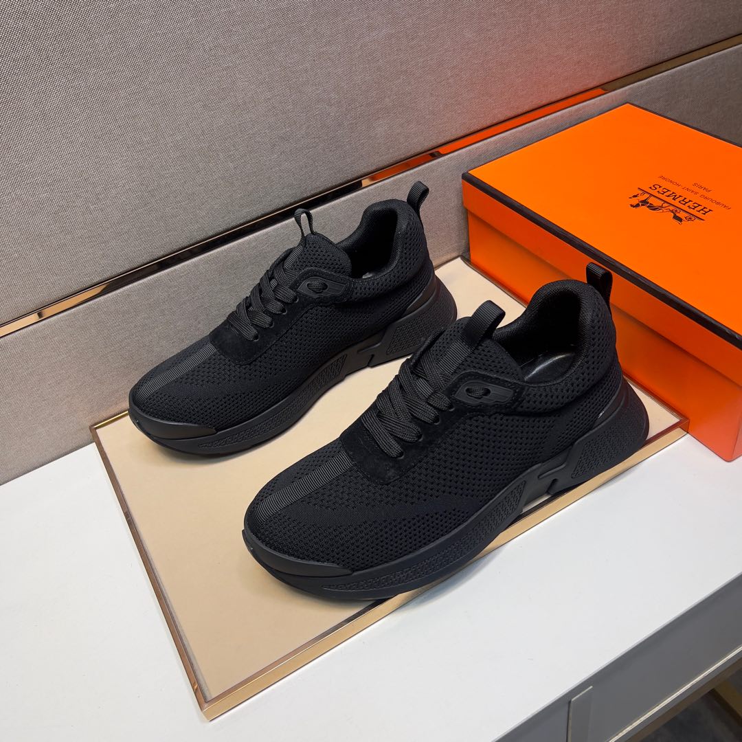 HM Men's 25 Sneaker Black Mesh Calfskin 524298