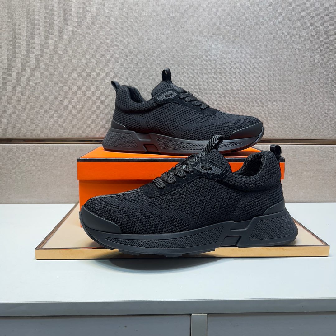 HM Men's 25 Sneaker Black Mesh Calfskin 524298