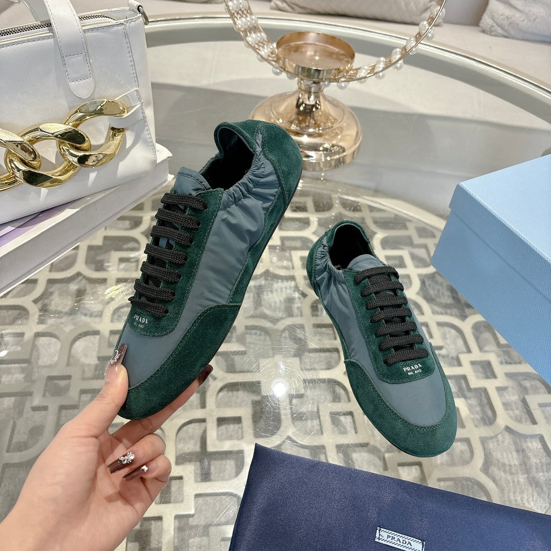 PRA 26S Casual Sneaker Dark Green Canvas Suede 625960