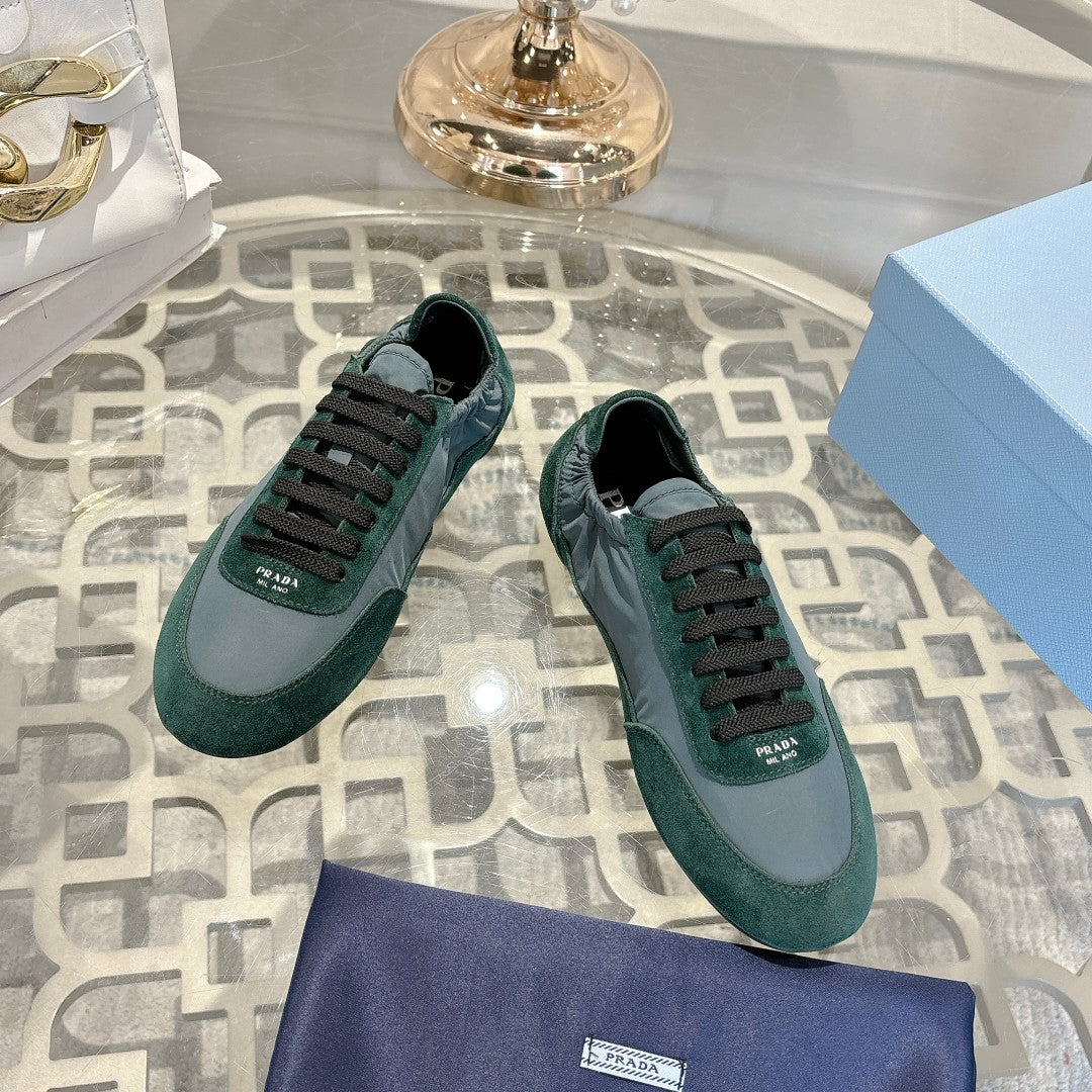 PRA 26S Casual Sneaker Dark Green Canvas Suede 625960