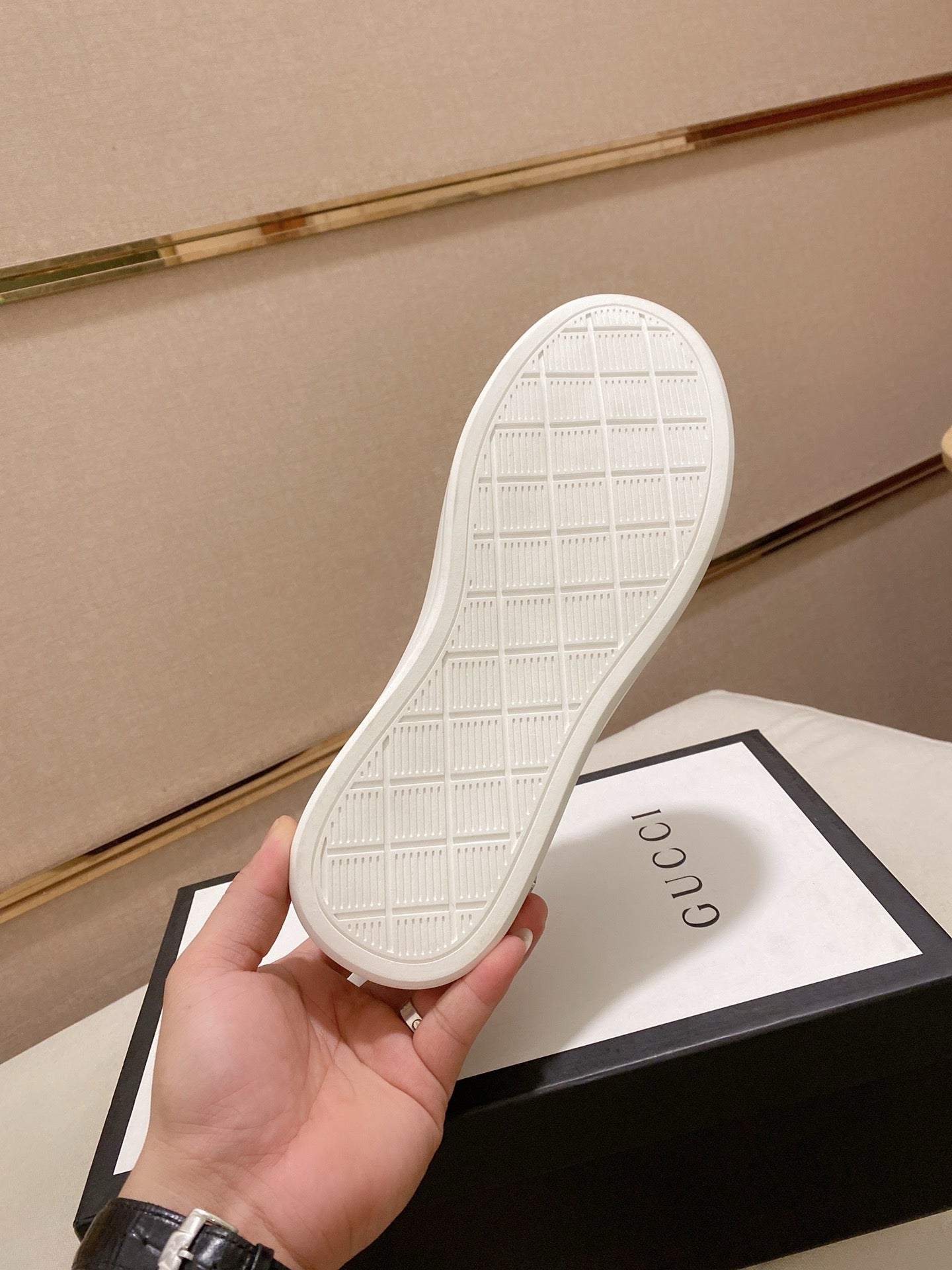 GG Men's Sneaker Black Cowhide 533953