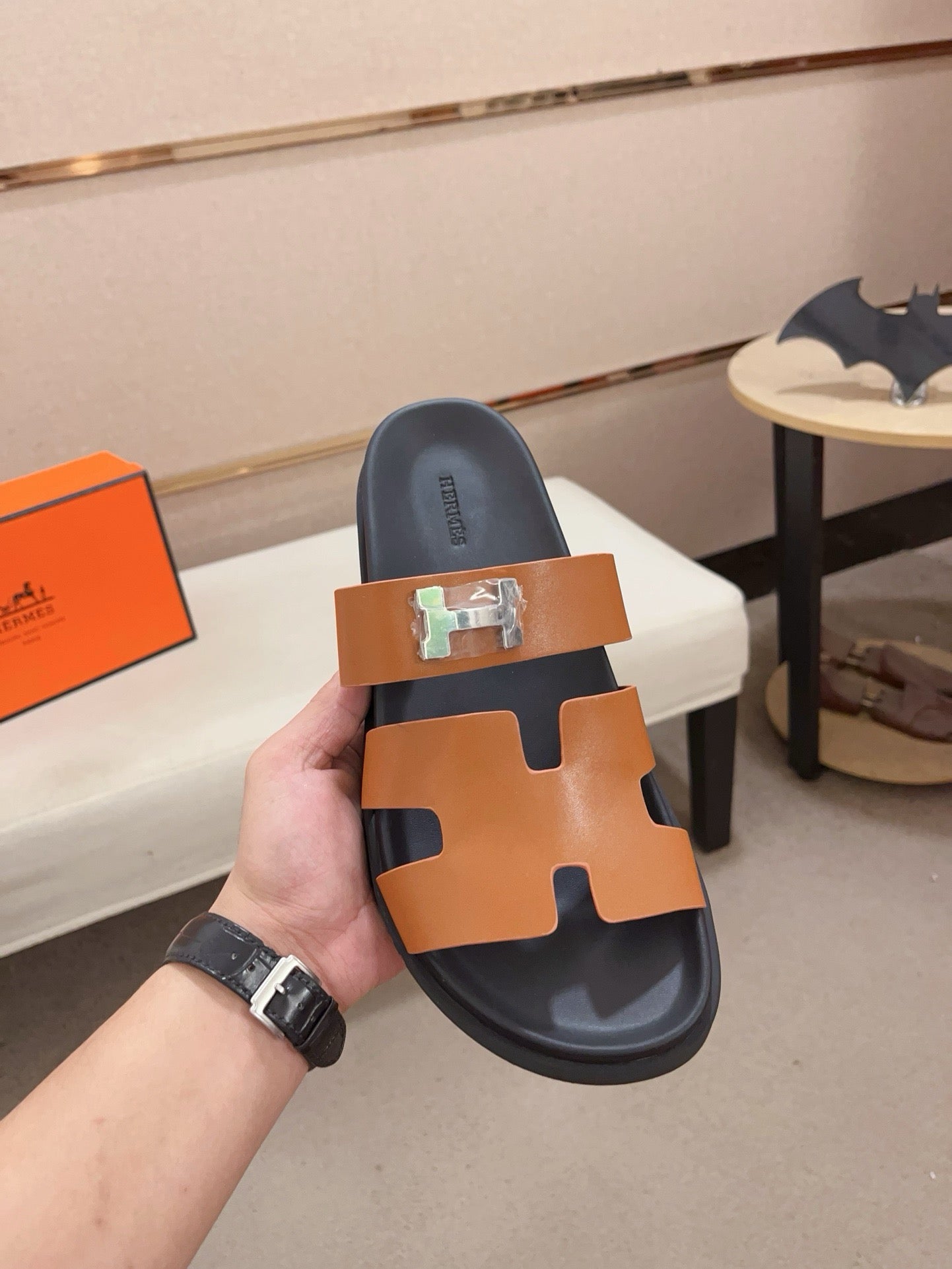 HM Men's Chypre Sandals Brown Cowhide 564389