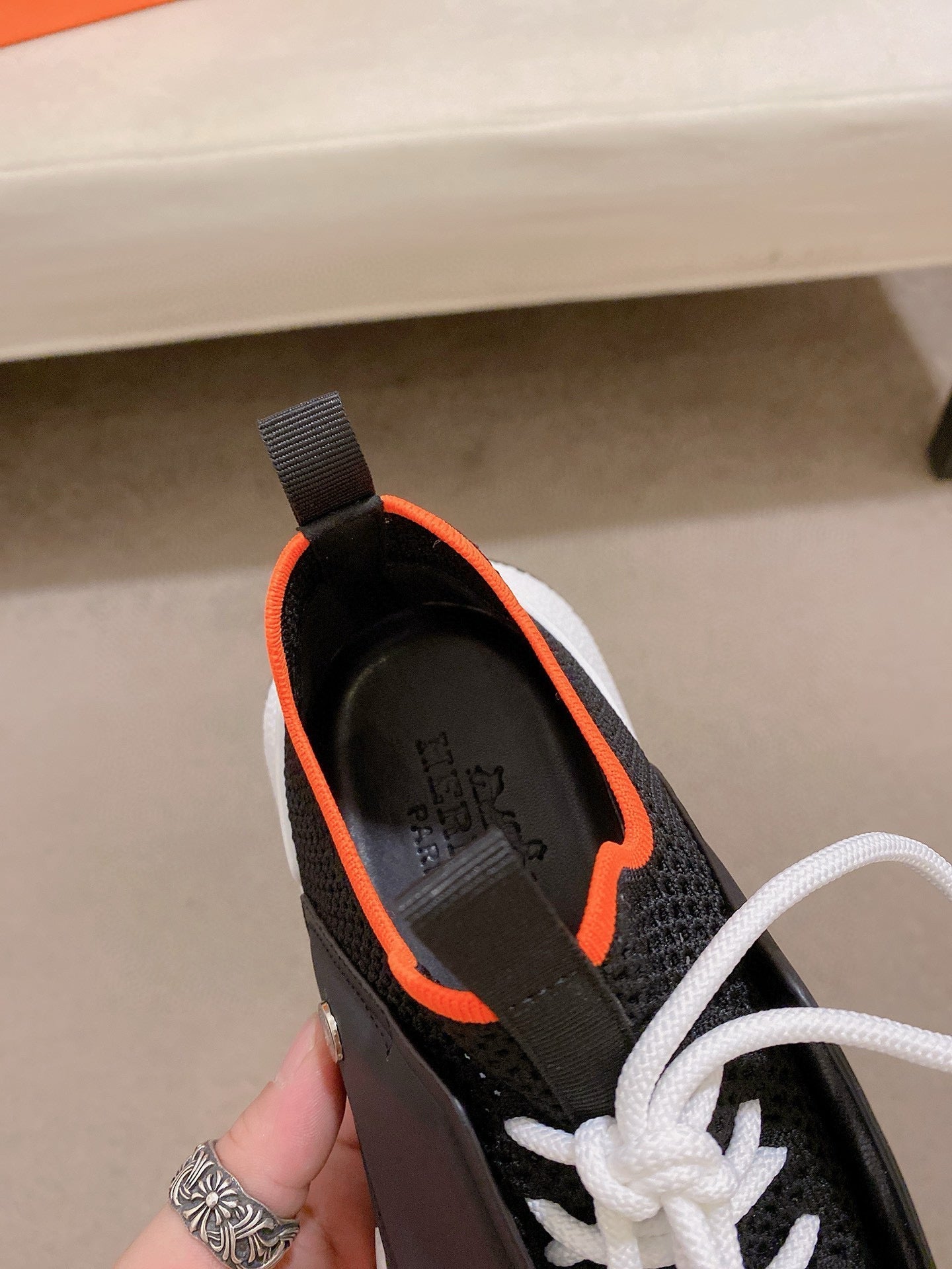 HM Men's Expert Sneaker Black Flyknit With Leather