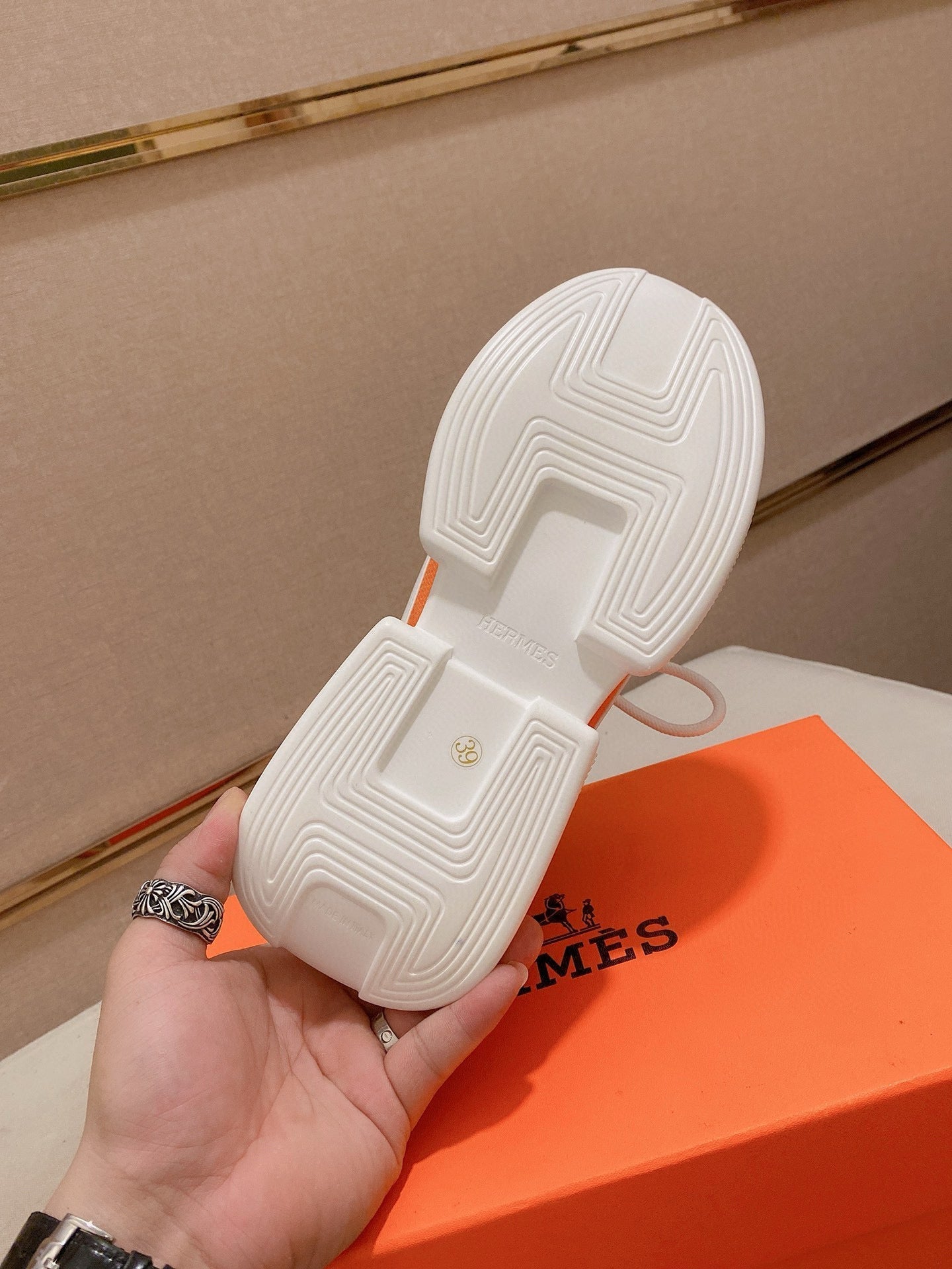 HM Men's Expert Sneaker White Flyknit With Leather 573339