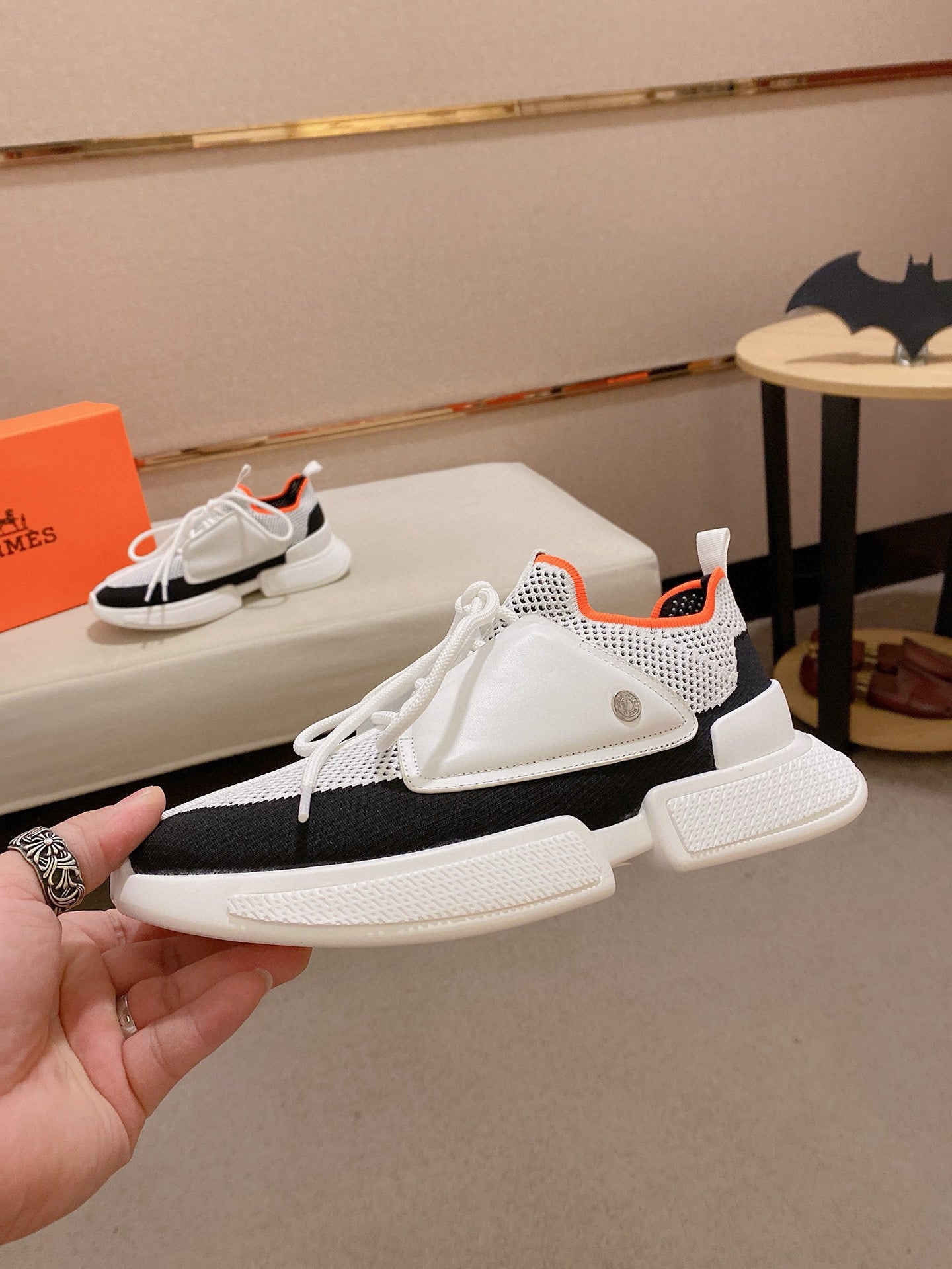 HM Men's Expert Sneaker White Flyknit With Leather 573339