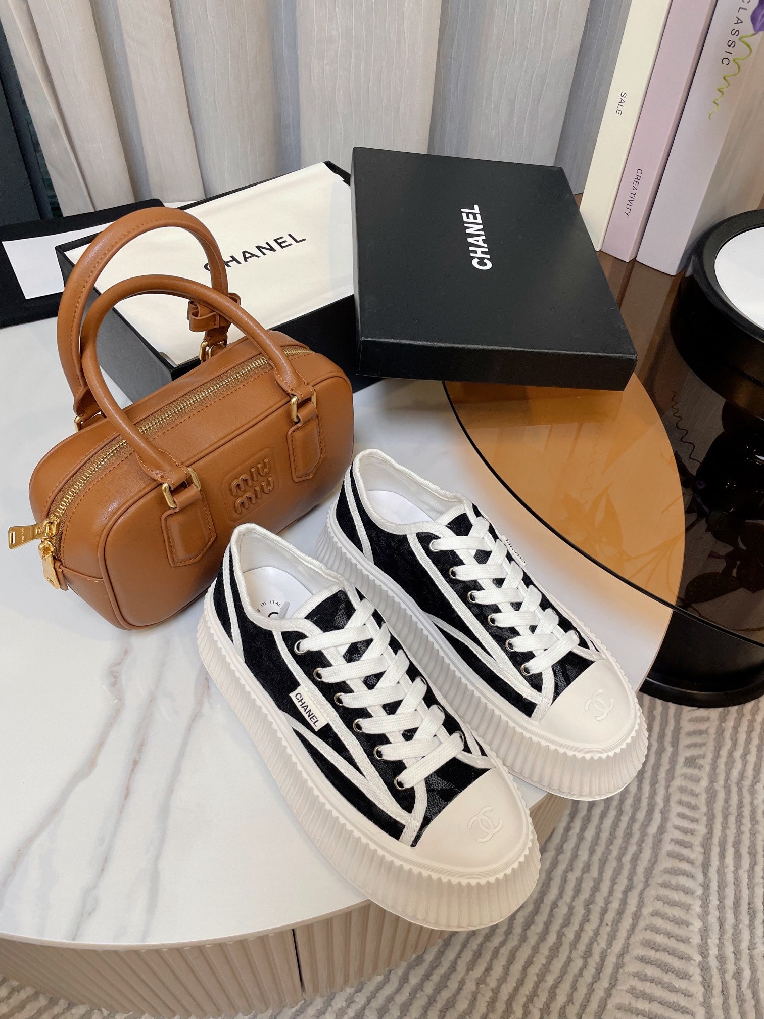 cc sneaker 40 black lace