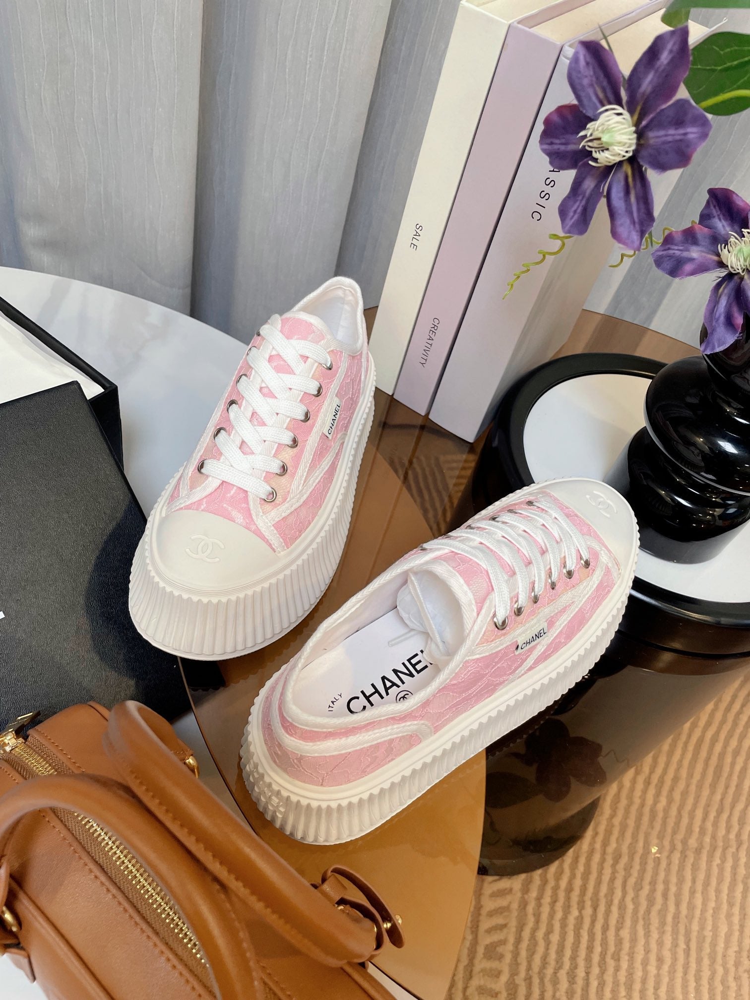cc sneaker 40 pink lace