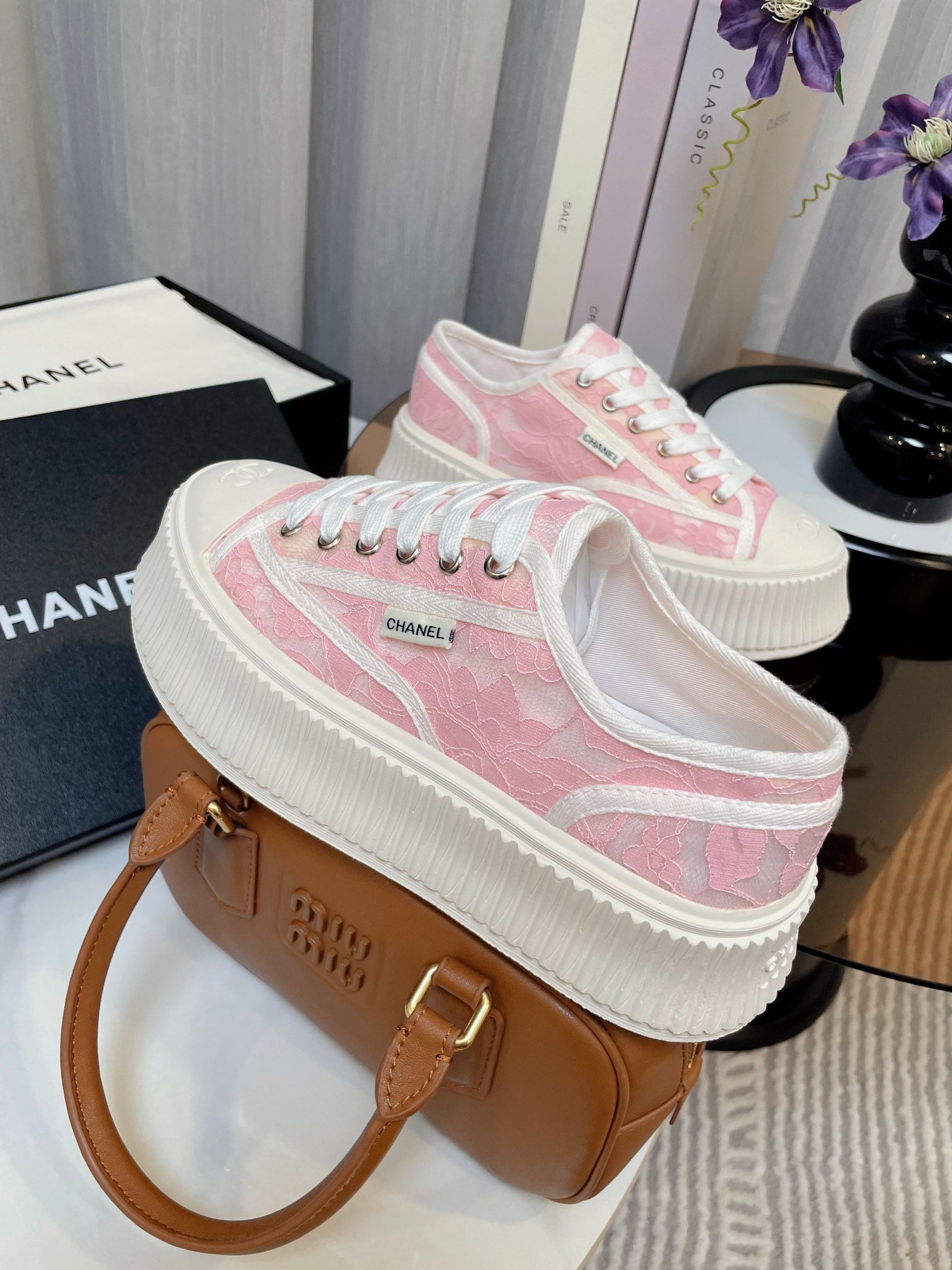cc sneaker 40 pink lace