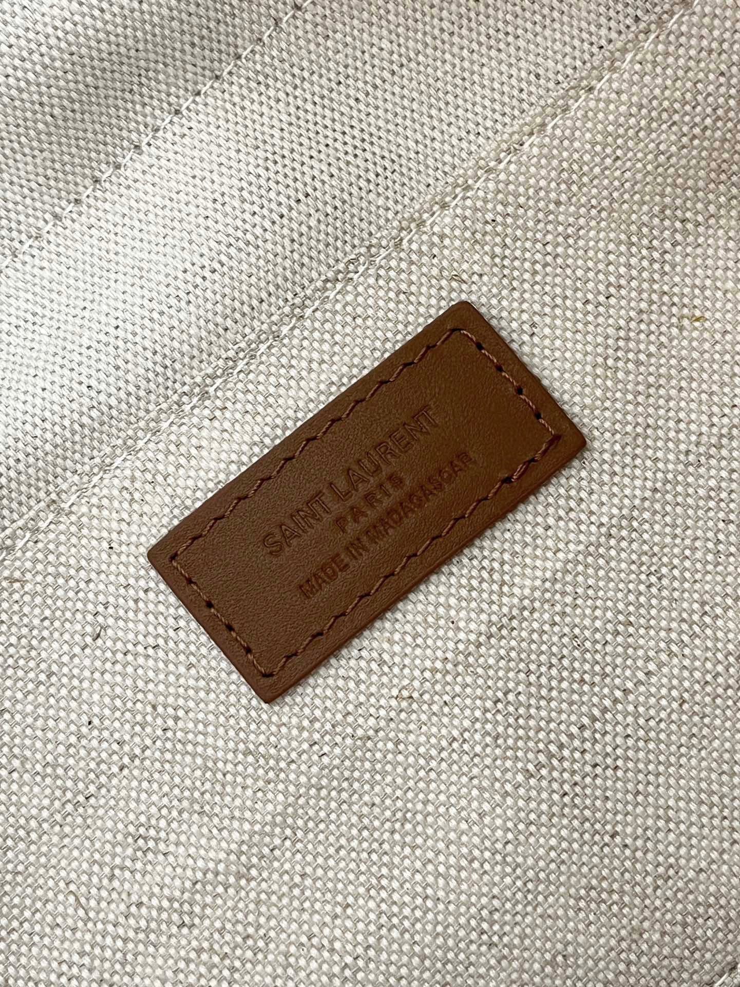 YSL Jamie Lucky Bag Beige Brown Raffia 339402