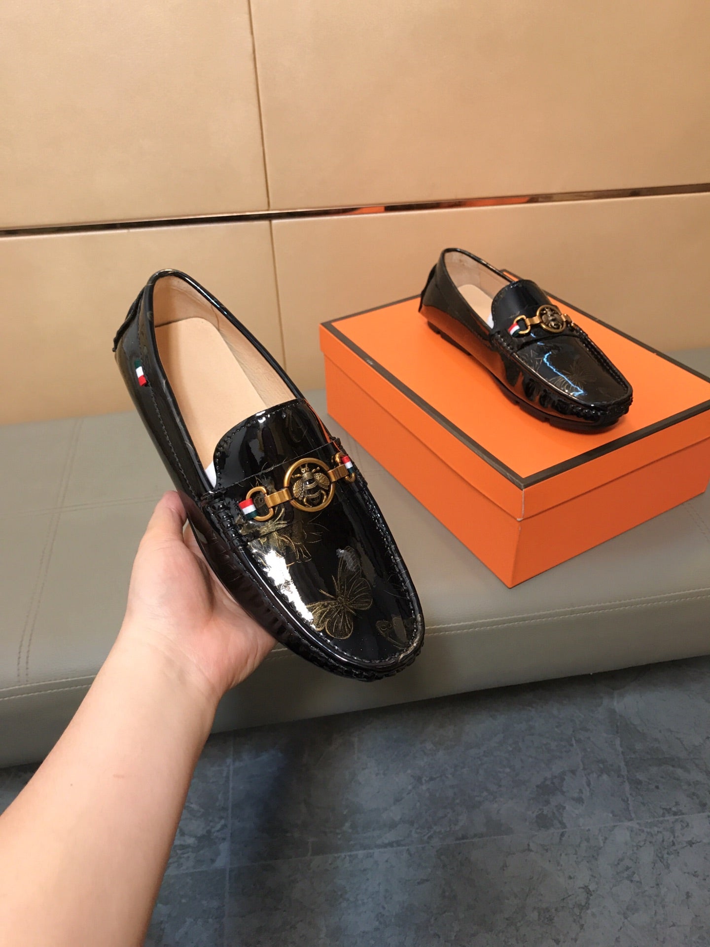 GG Men's Loafer Black Patent Leather 532815