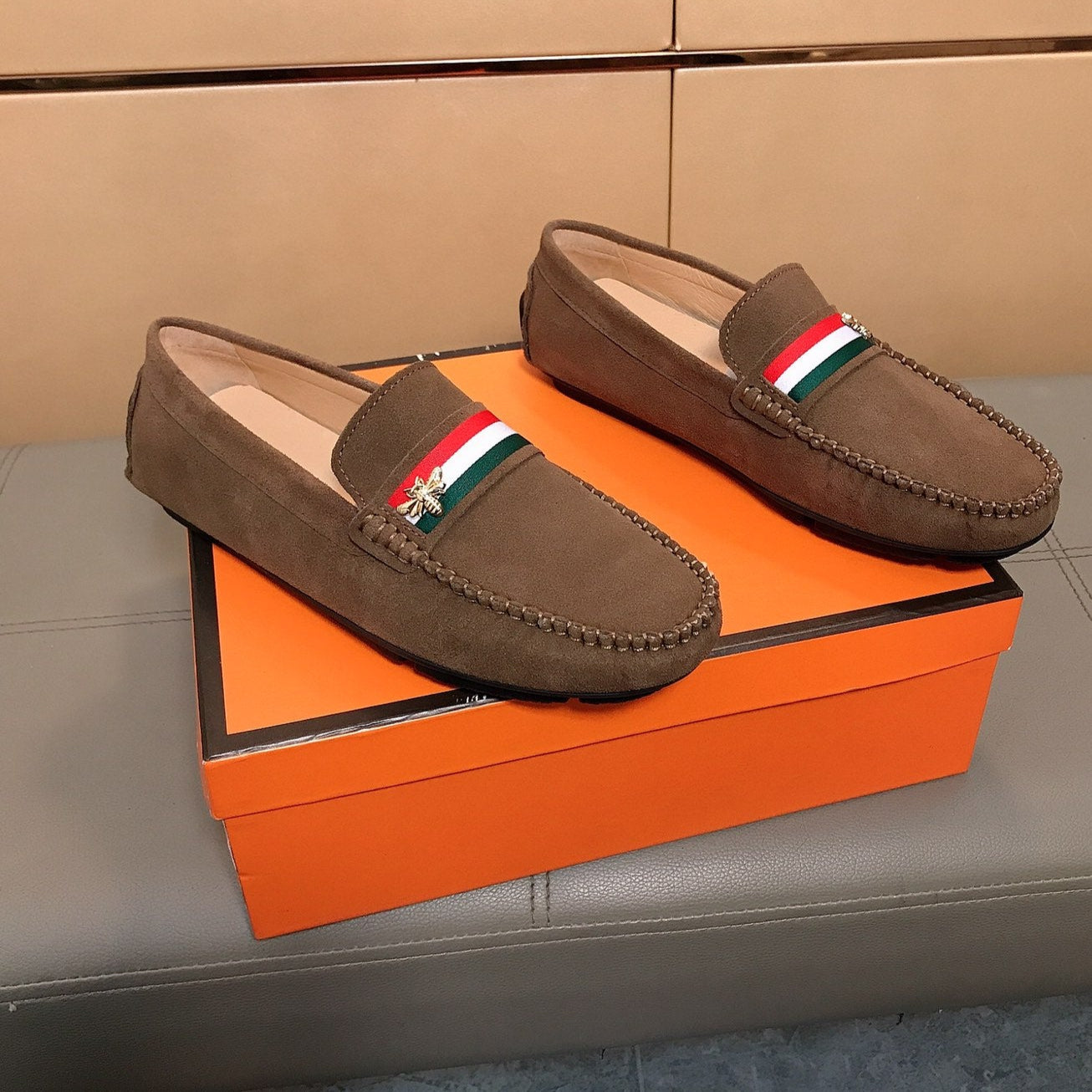 GG Men's Loafer Brown Suede 526673