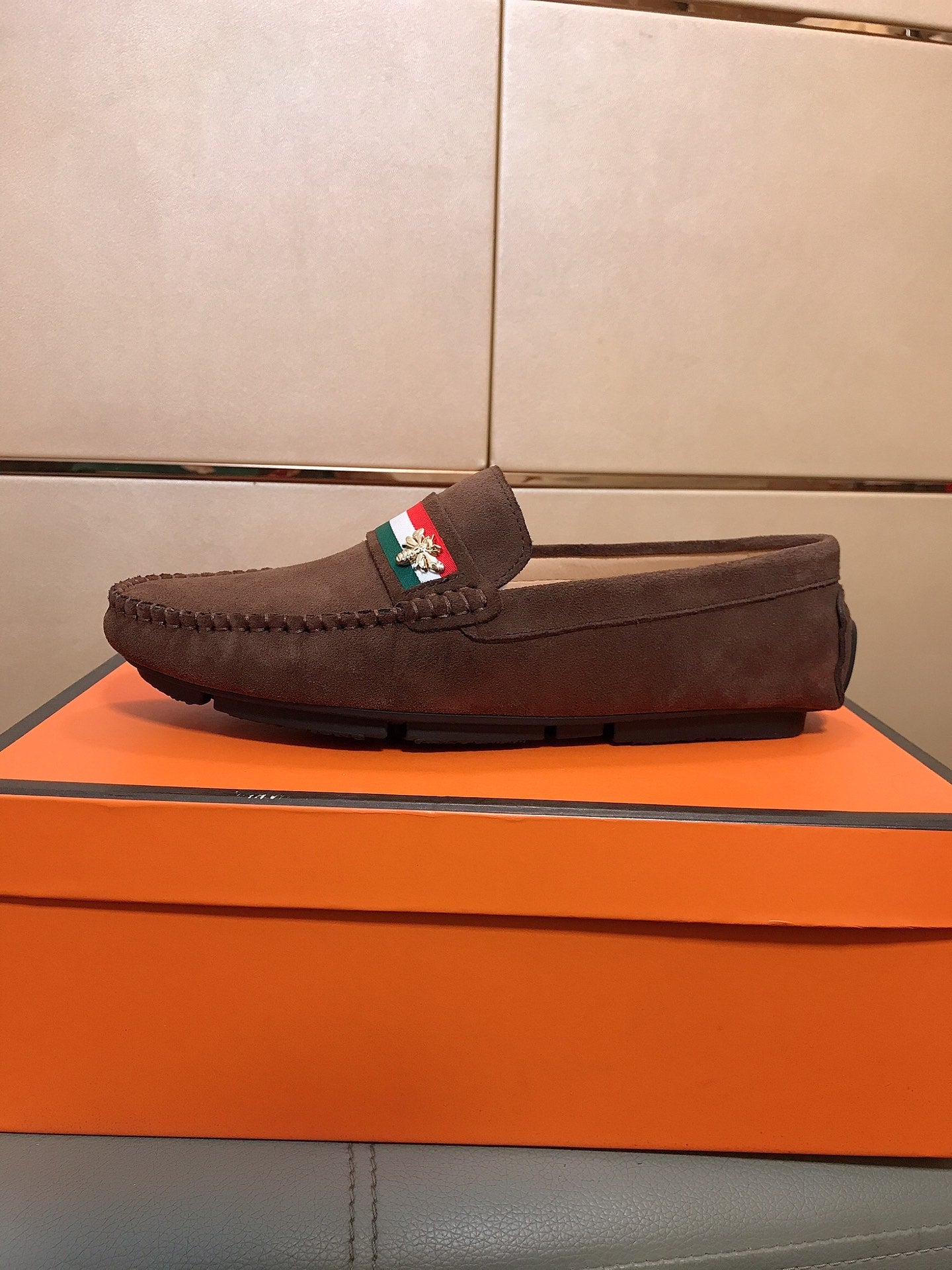 GG Men's Loafer Brown Suede 526681